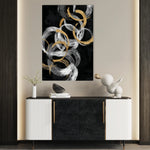 Abstract 2166 Canvas Art 18" x 24" / 45 x 60 cm / Black