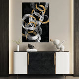 Abstract 2166 Canvas Art 18" x 24" / 45 x 60 cm / Black