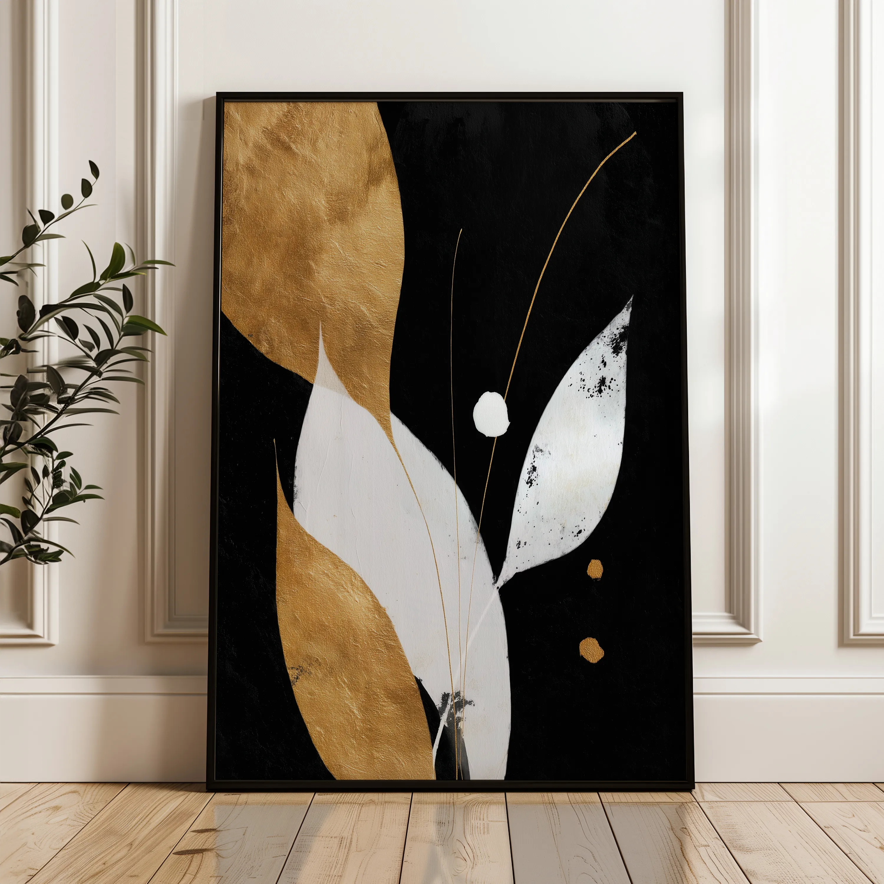 Abstract 2167 Canvas Art 18" x 24" / 45 x 60 cm / Black