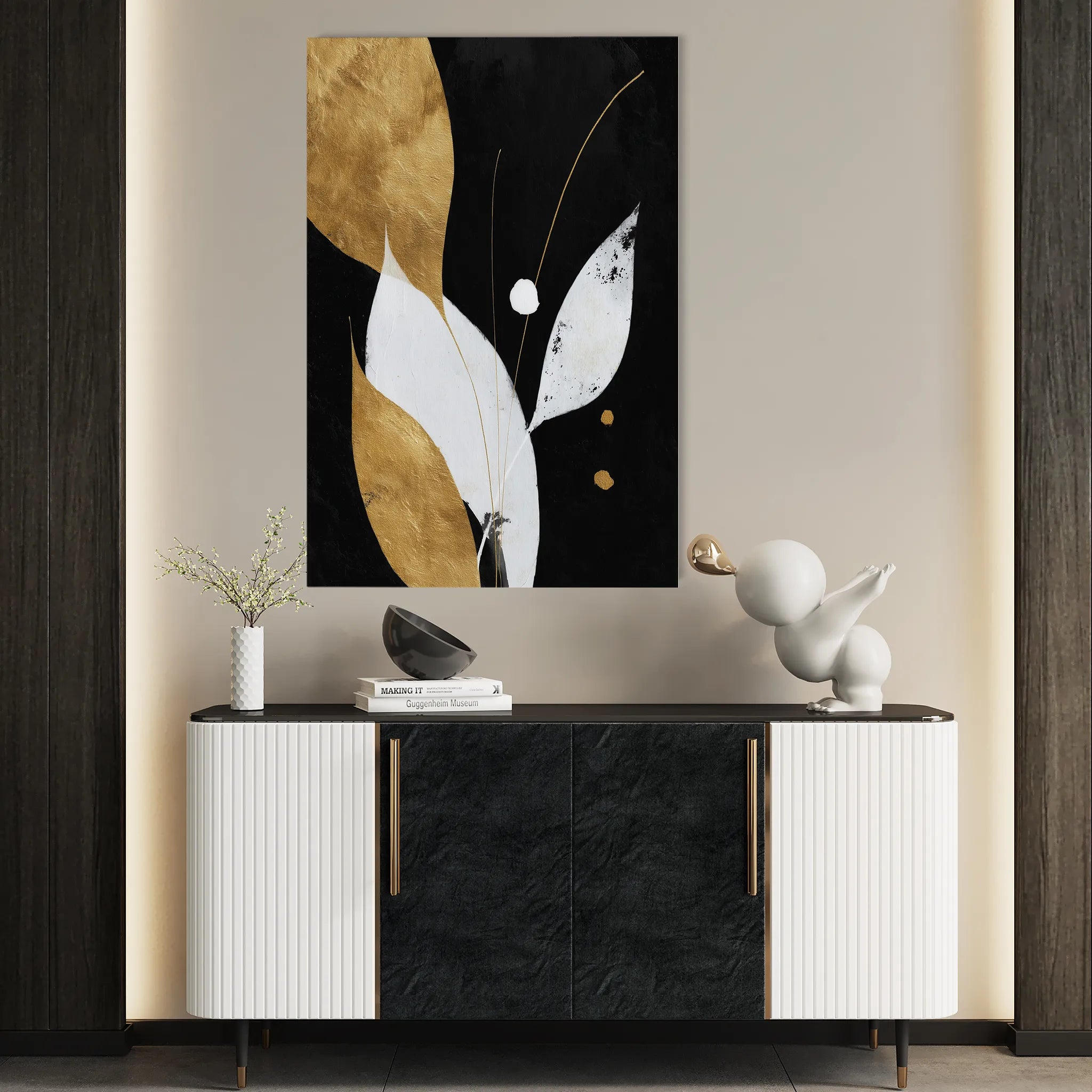 Abstract 2167 Canvas Art 18" x 24" / 45 x 60 cm / Black