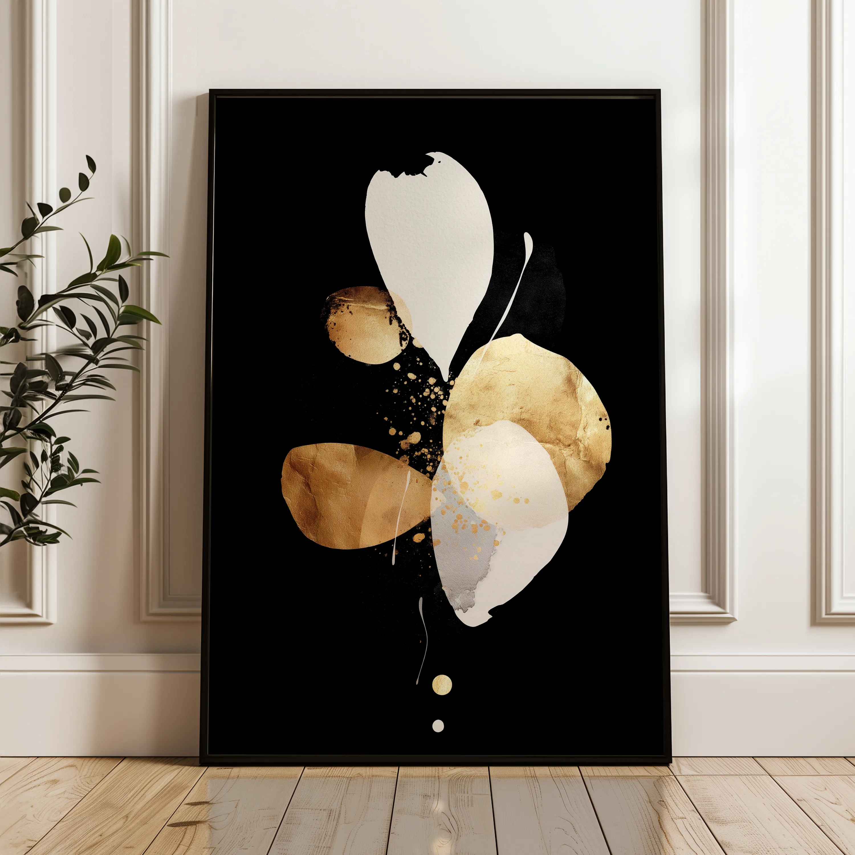 Abstract 2168 Canvas Art 18" x 24" / 45 x 60 cm / Black