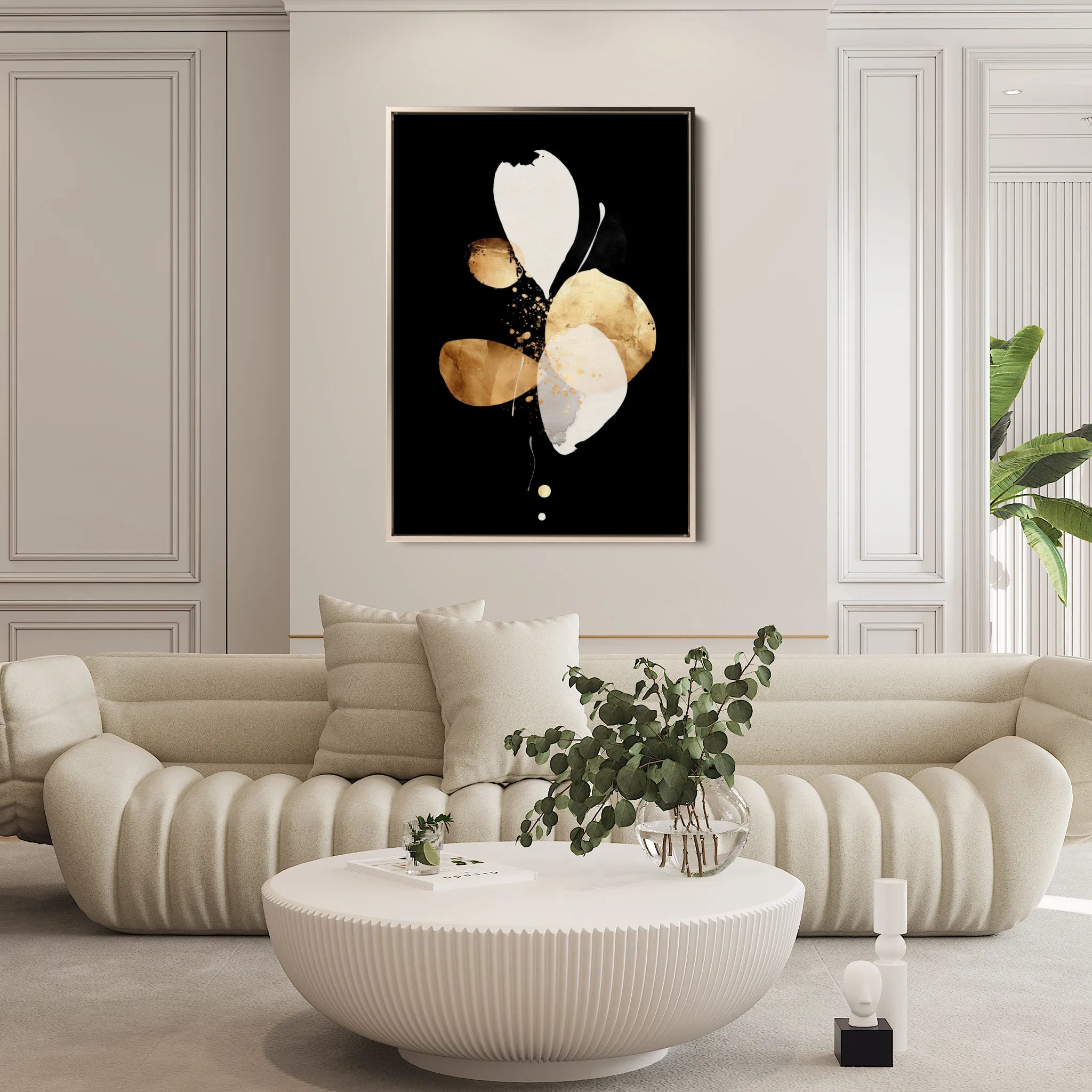 Abstract 2168 Canvas Art 18" x 24" / 45 x 60 cm / Black