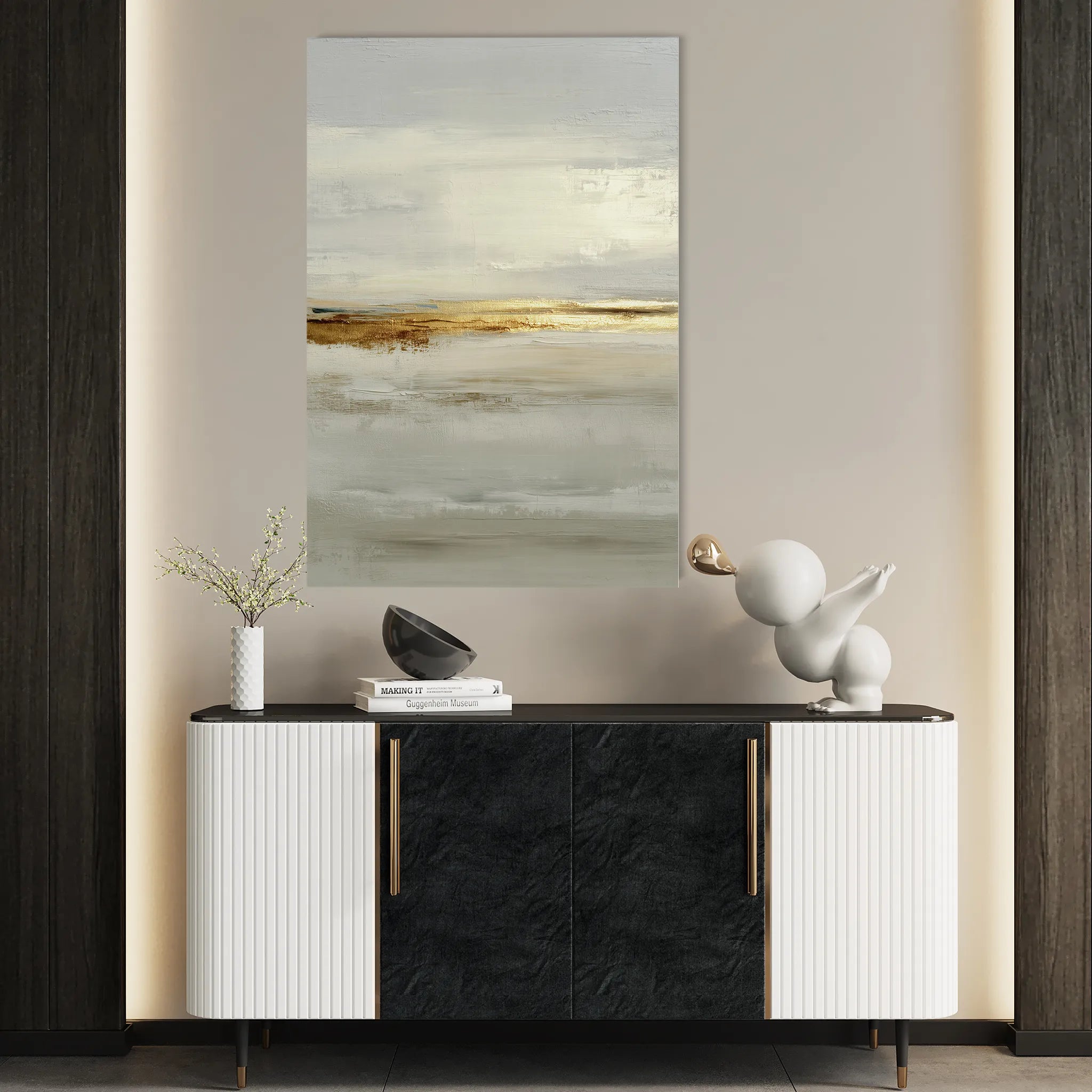 Abstract 2169 Canvas Art 18" x 24" / 45 x 60 cm / Black