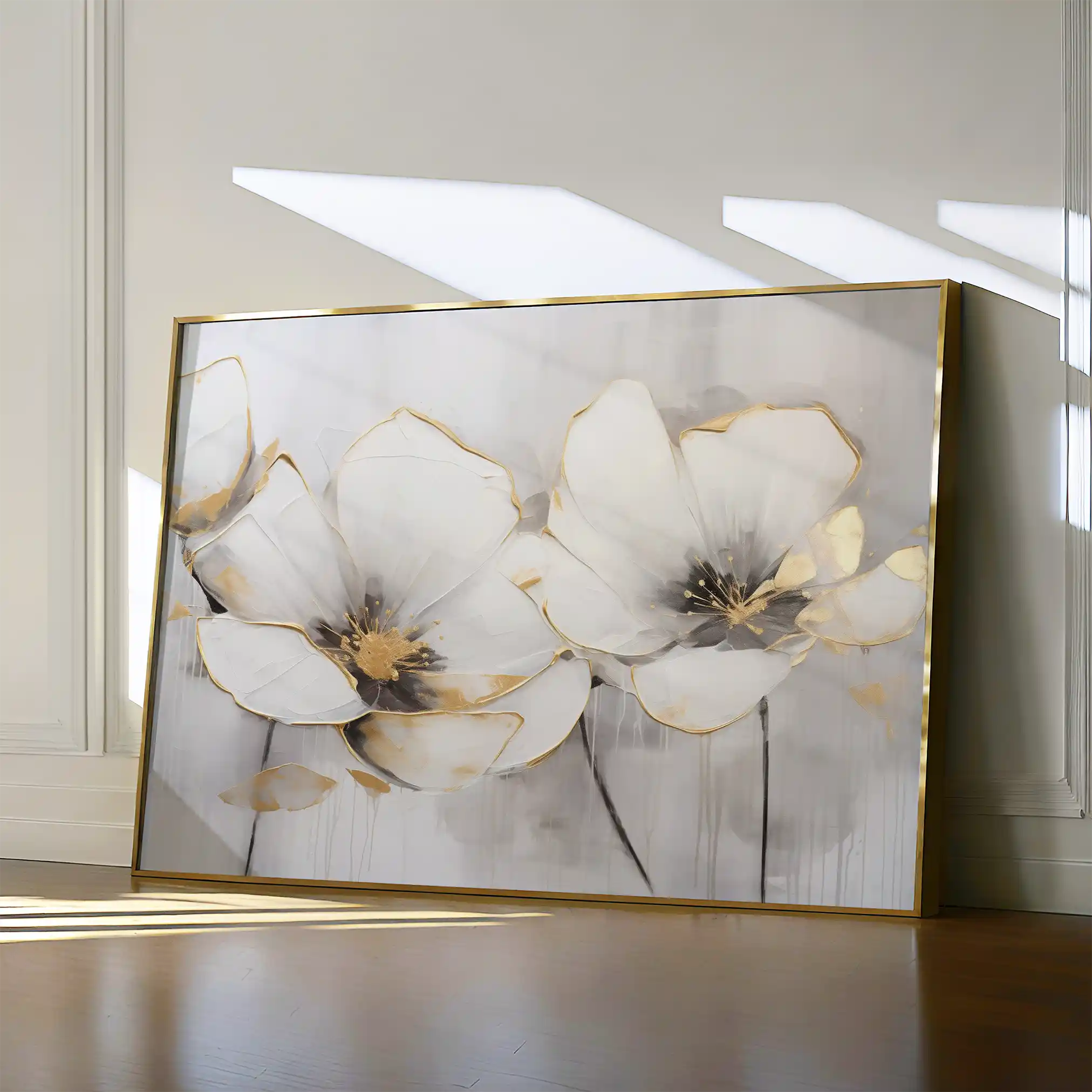 Floral 217 Canvas Art 60 x 40 cm / Black