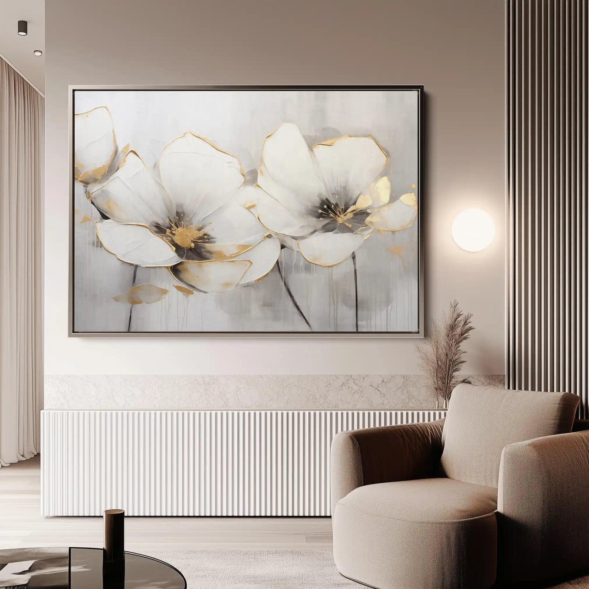 Floral 217 Canvas Art 60 x 40 cm / Black