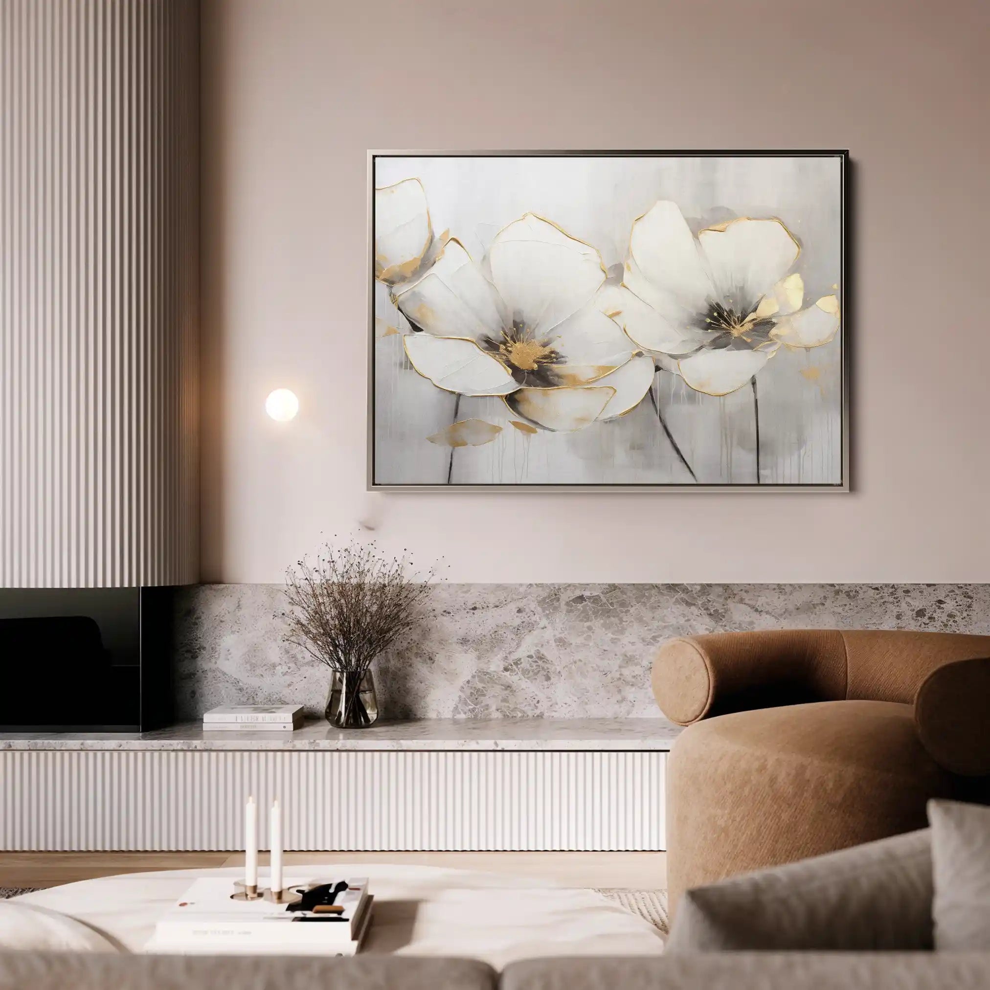 Floral 217 Canvas Art 60 x 40 cm / Black