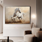 Horses 217 Canvas Art 18" x 24" / 45 x 60 cm / Black