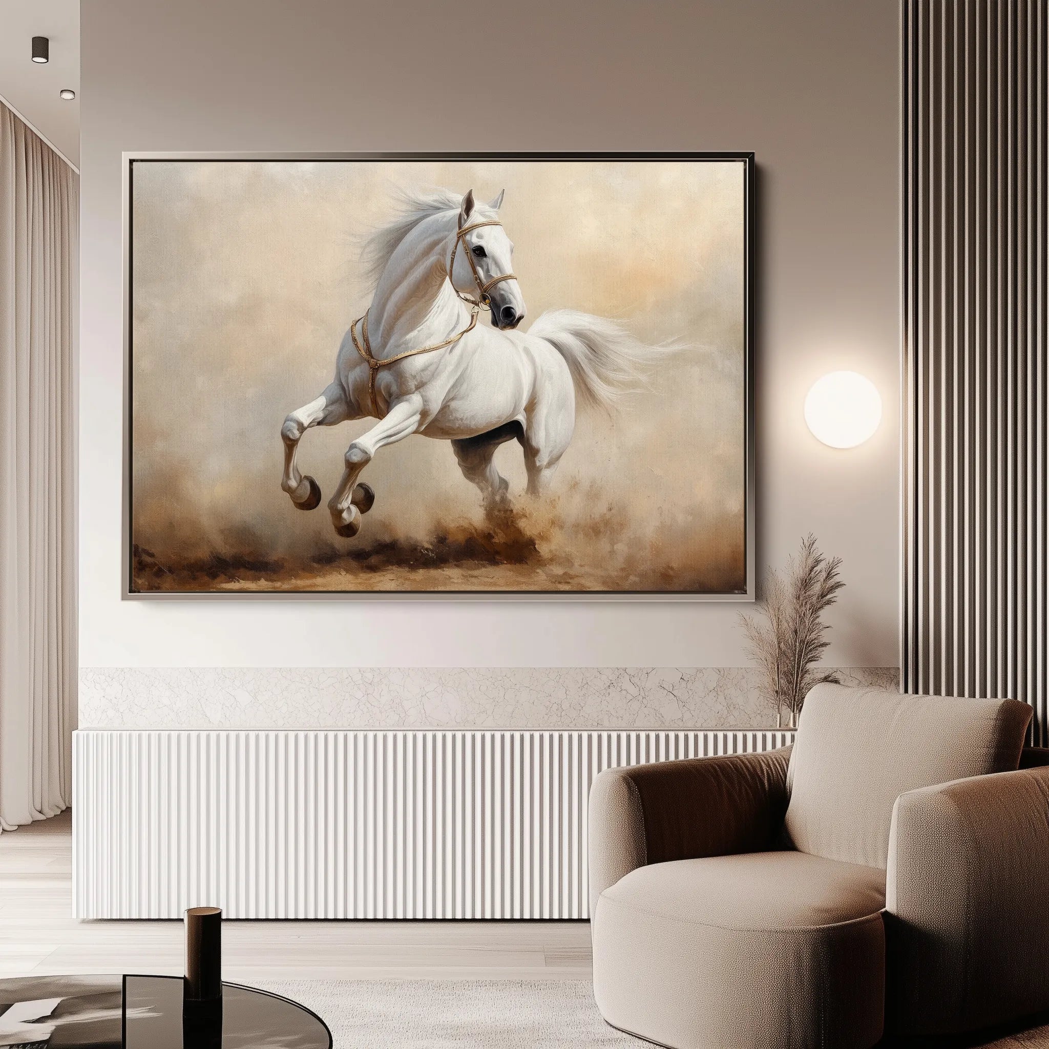 Horses 217 Canvas Art 18" x 24" / 45 x 60 cm / Black