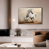 Horses 217 Canvas Art 18" x 24" / 45 x 60 cm / Black