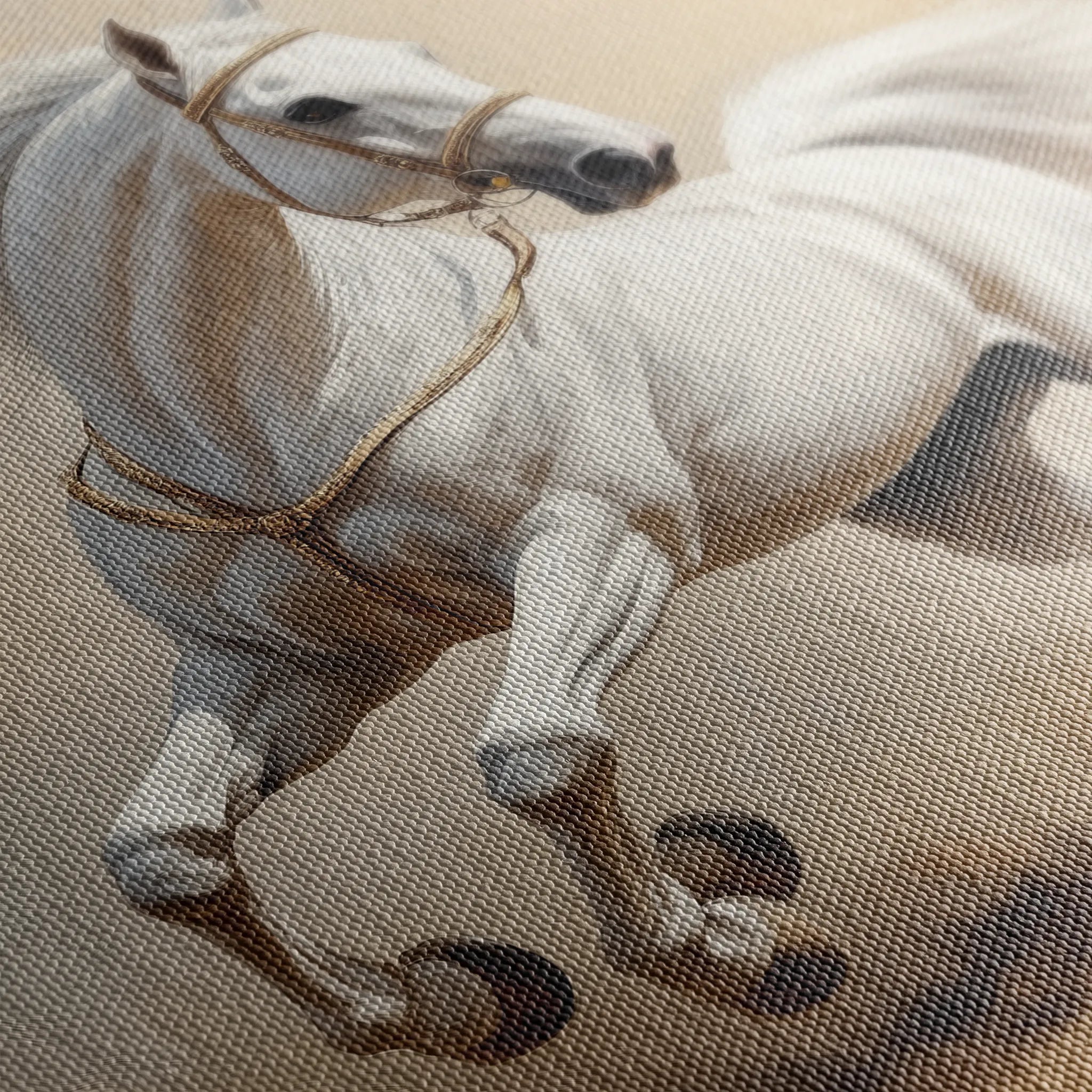Horses 217 Canvas Art 18" x 24" / 45 x 60 cm / Black