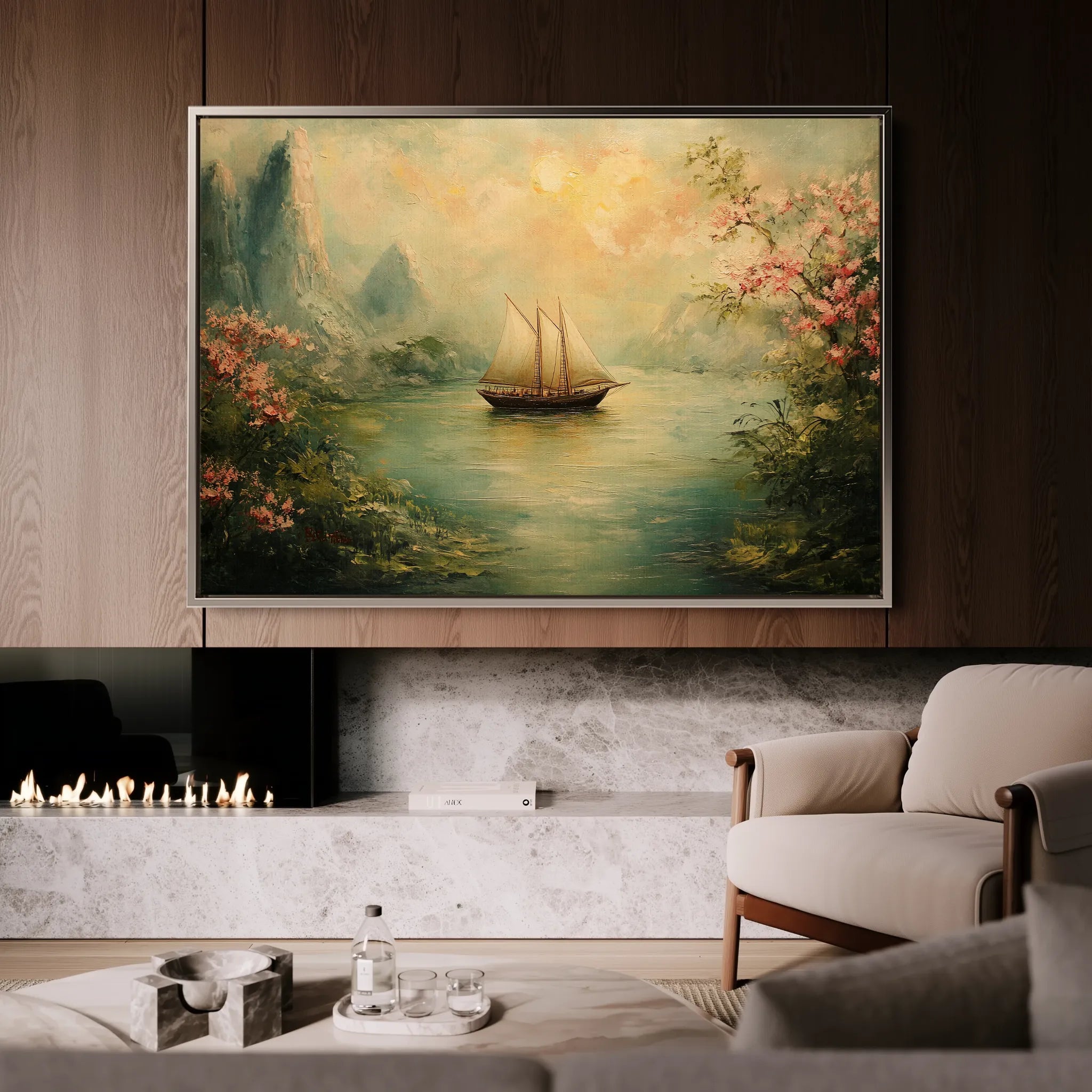 Landscape 217 Canvas Art 18" x 24" / 45 x 60 cm / Black