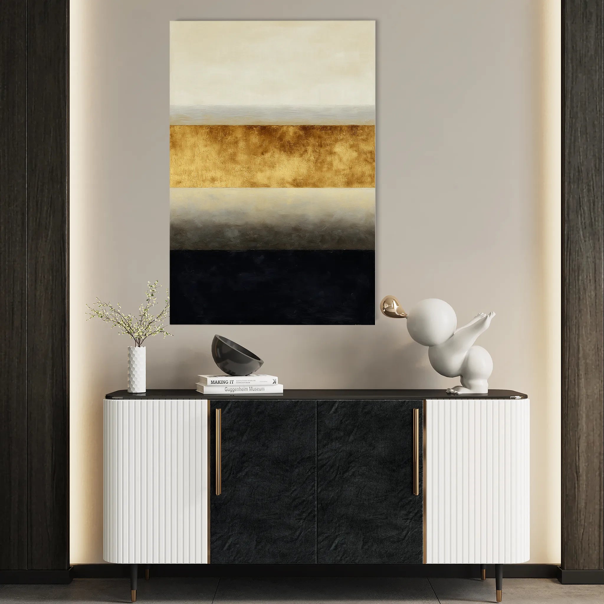 Abstract 2171 Canvas Art 18" x 24" / 45 x 60 cm / Black