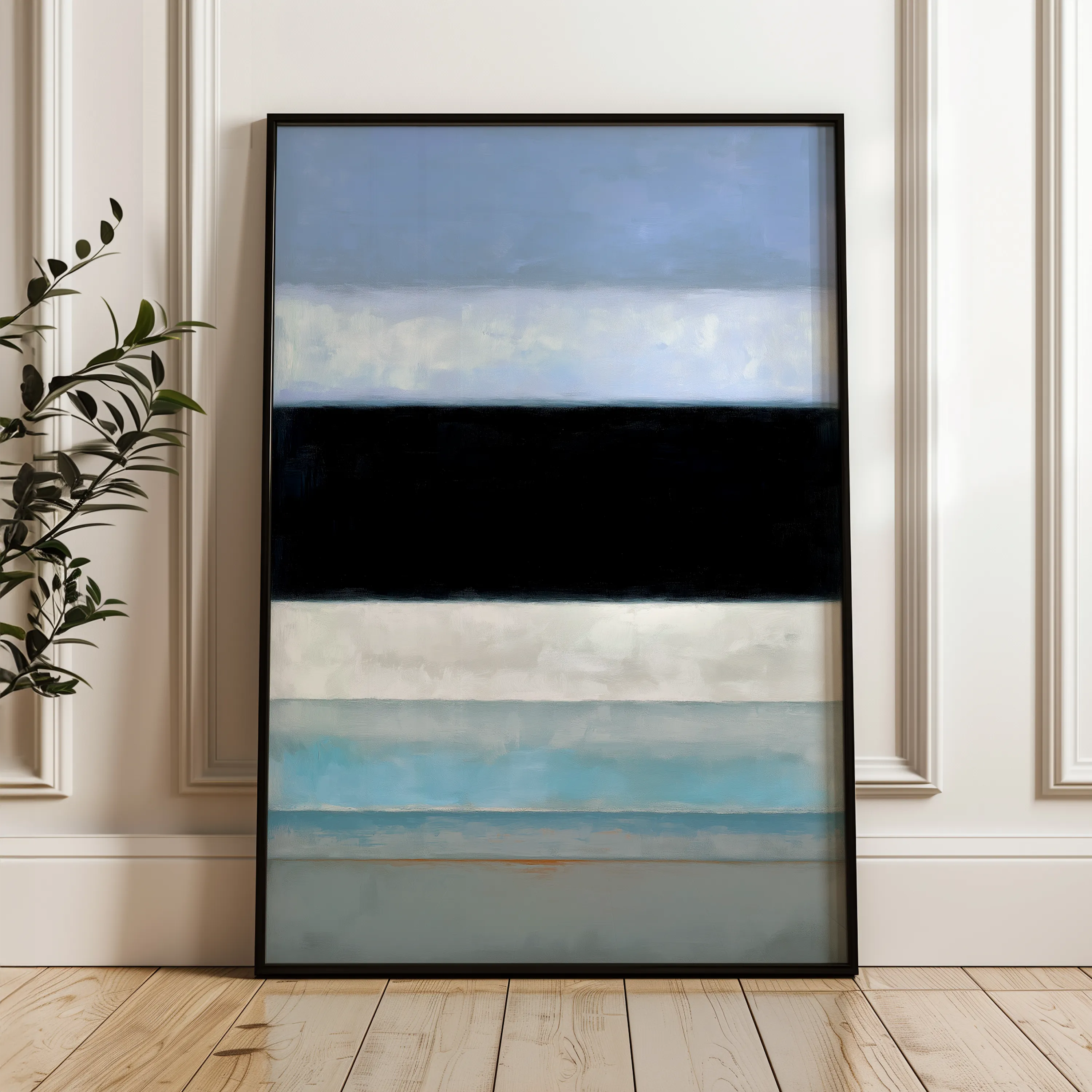 Abstract 2172 Canvas Art 18" x 24" / 45 x 60 cm / Black