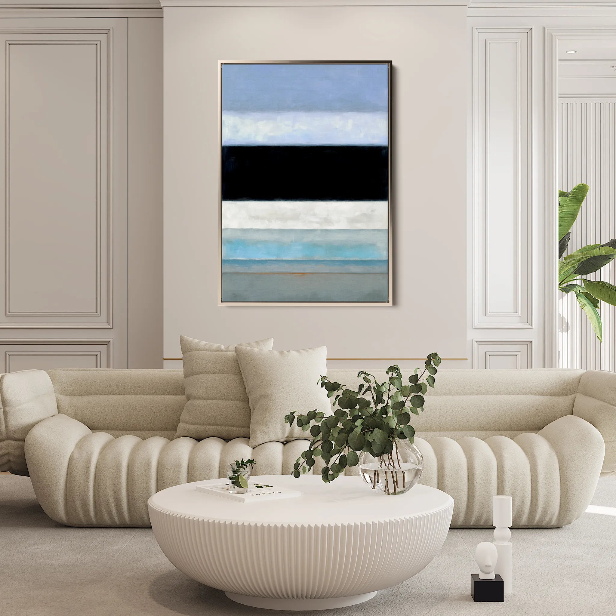 Abstract 2172 Canvas Art 18" x 24" / 45 x 60 cm / Black