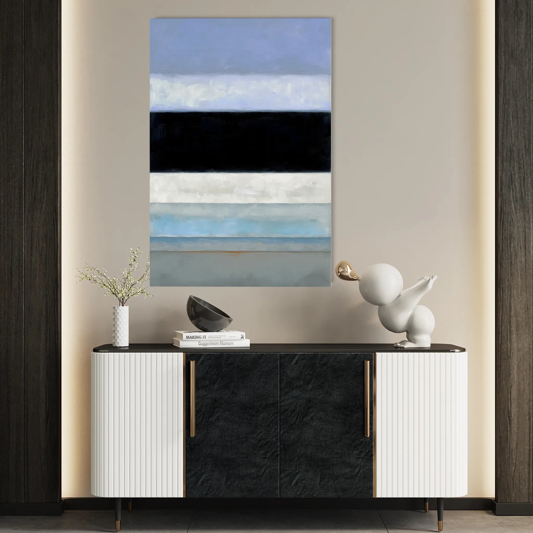 Abstract 2172 Canvas Art 18" x 24" / 45 x 60 cm / Black