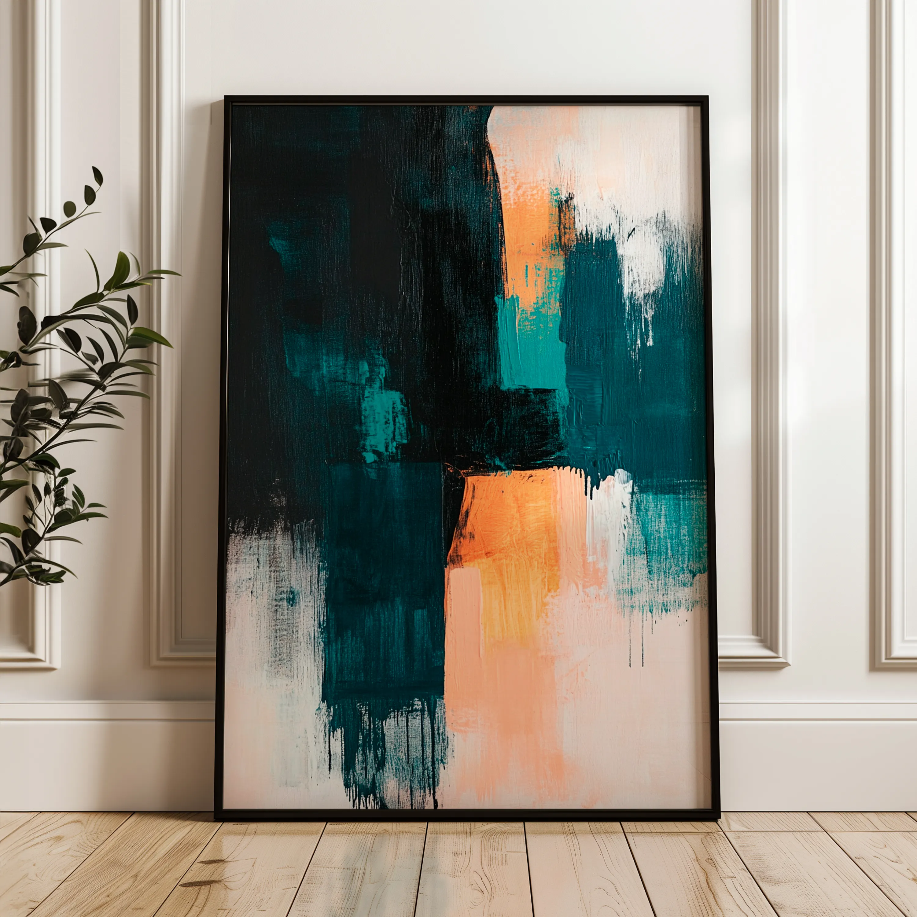 Abstract 2174 Canvas Art 18" x 24" / 45 x 60 cm / Black