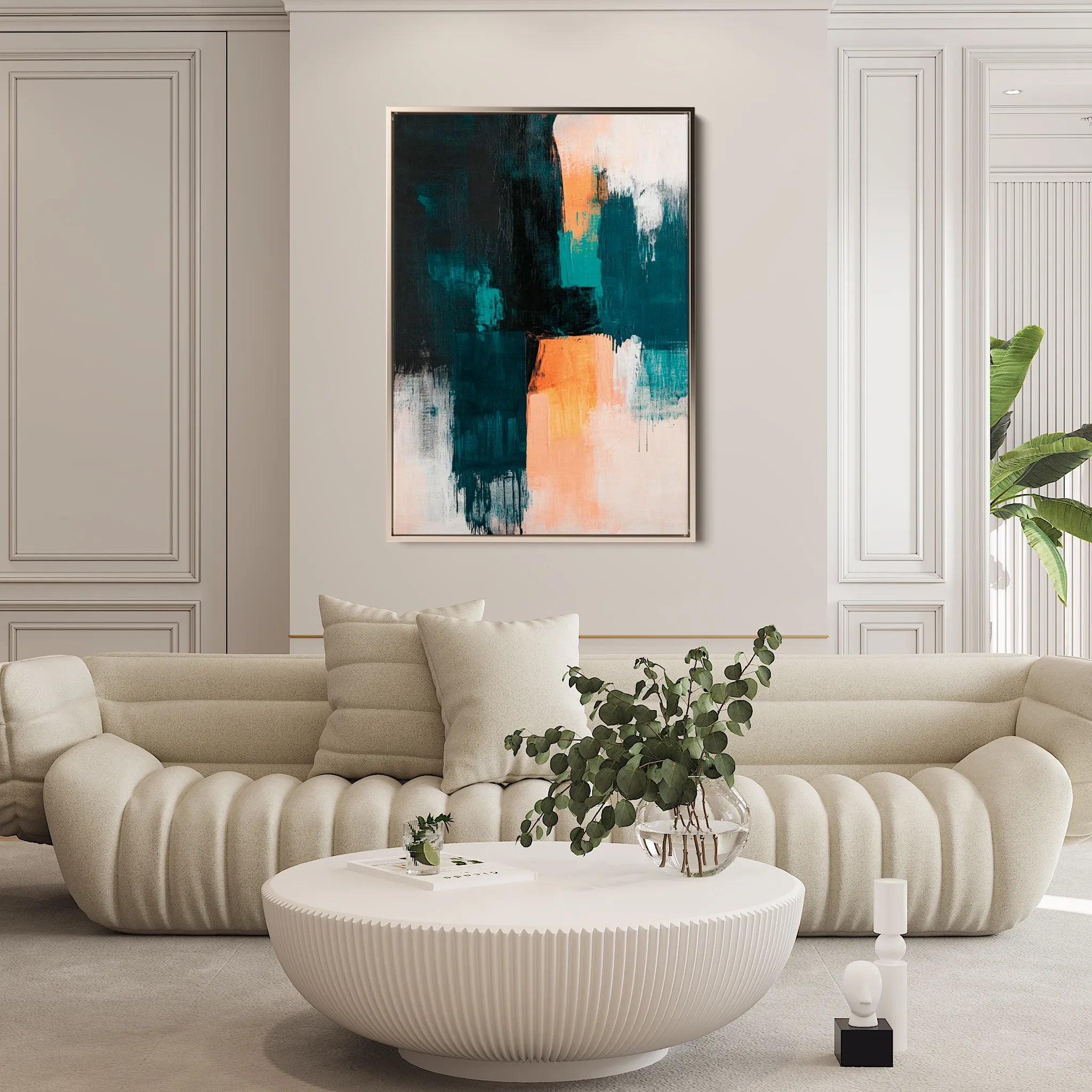Abstract 2174 Canvas Art 18" x 24" / 45 x 60 cm / Black