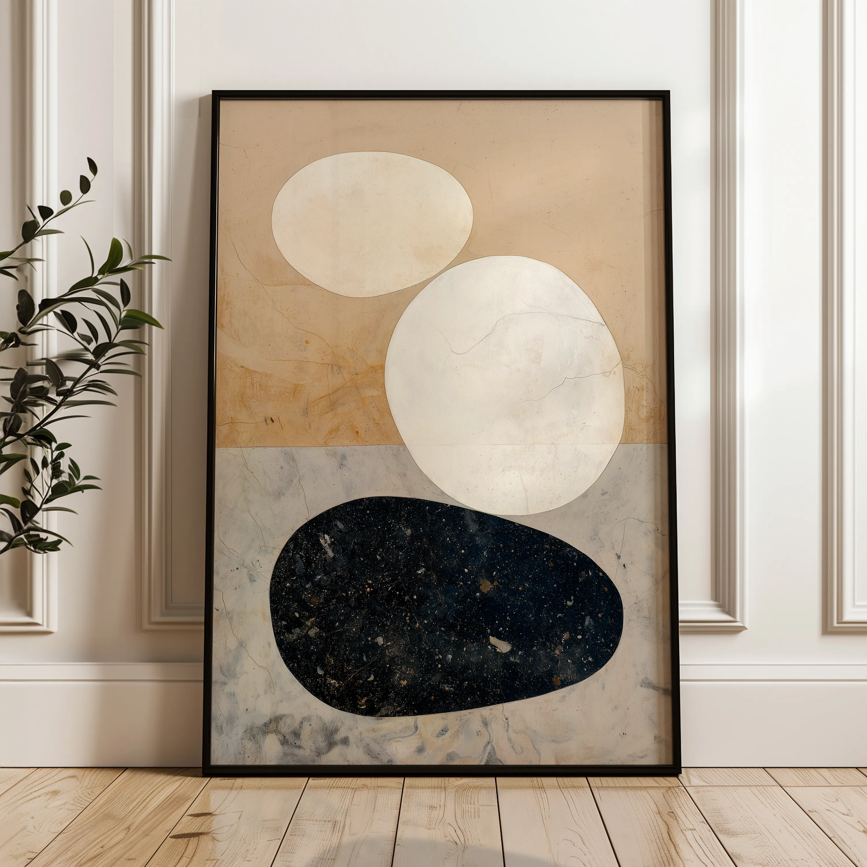 Abstract 2175 Canvas Art 18" x 24" / 45 x 60 cm / Black