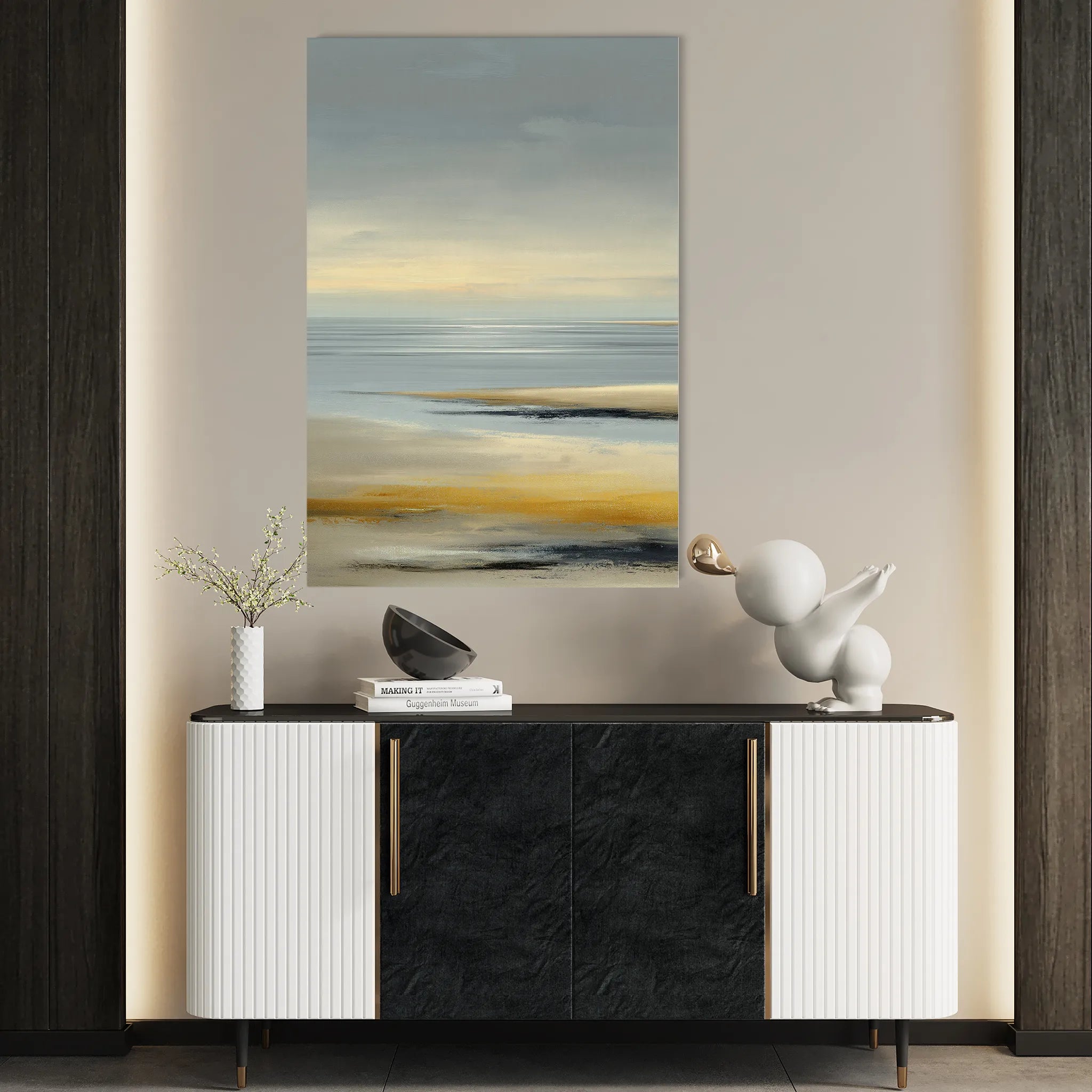 Abstract 2177 Canvas Art 18" x 24" / 45 x 60 cm / Black