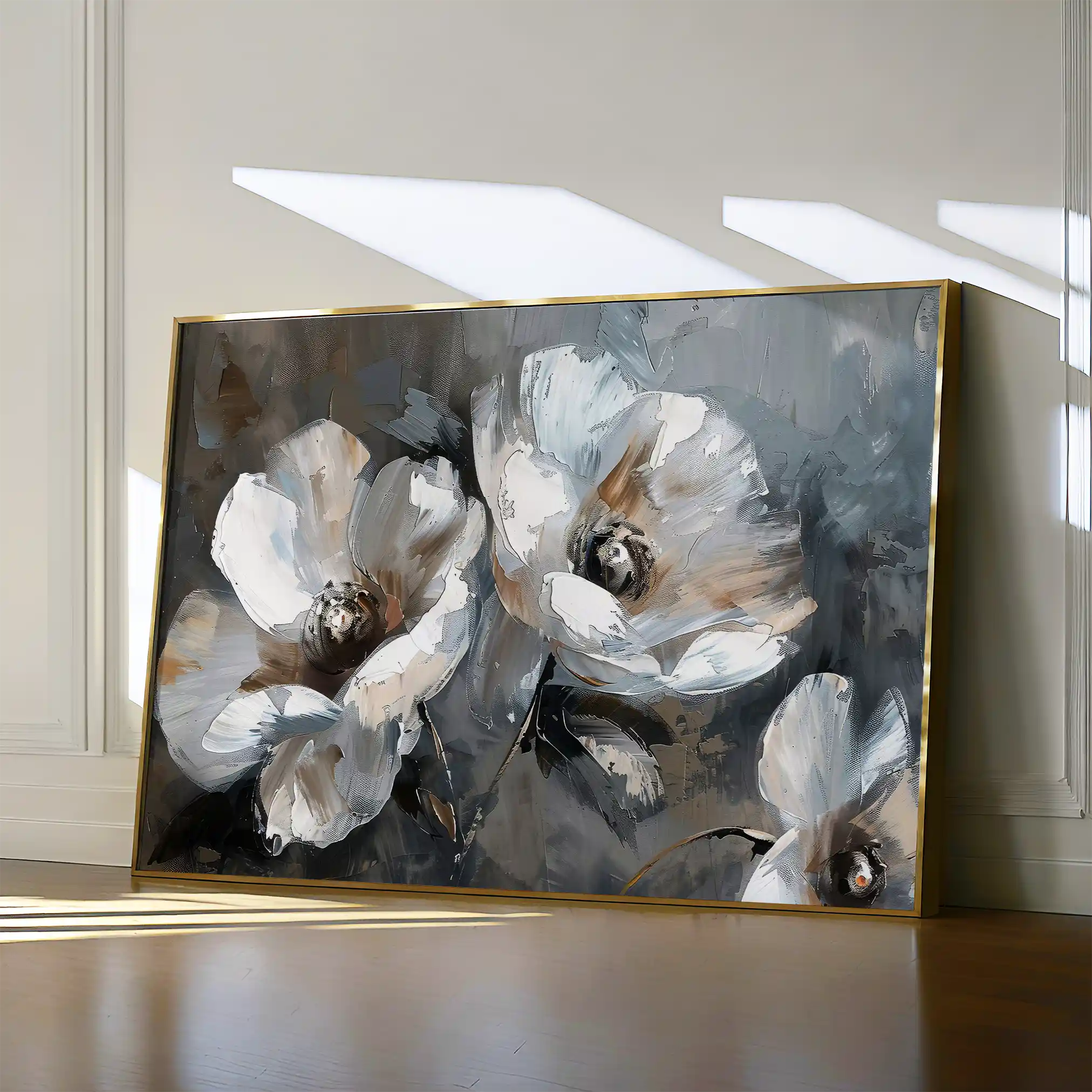 Floral 218 Canvas Art 60 x 40 cm / Black