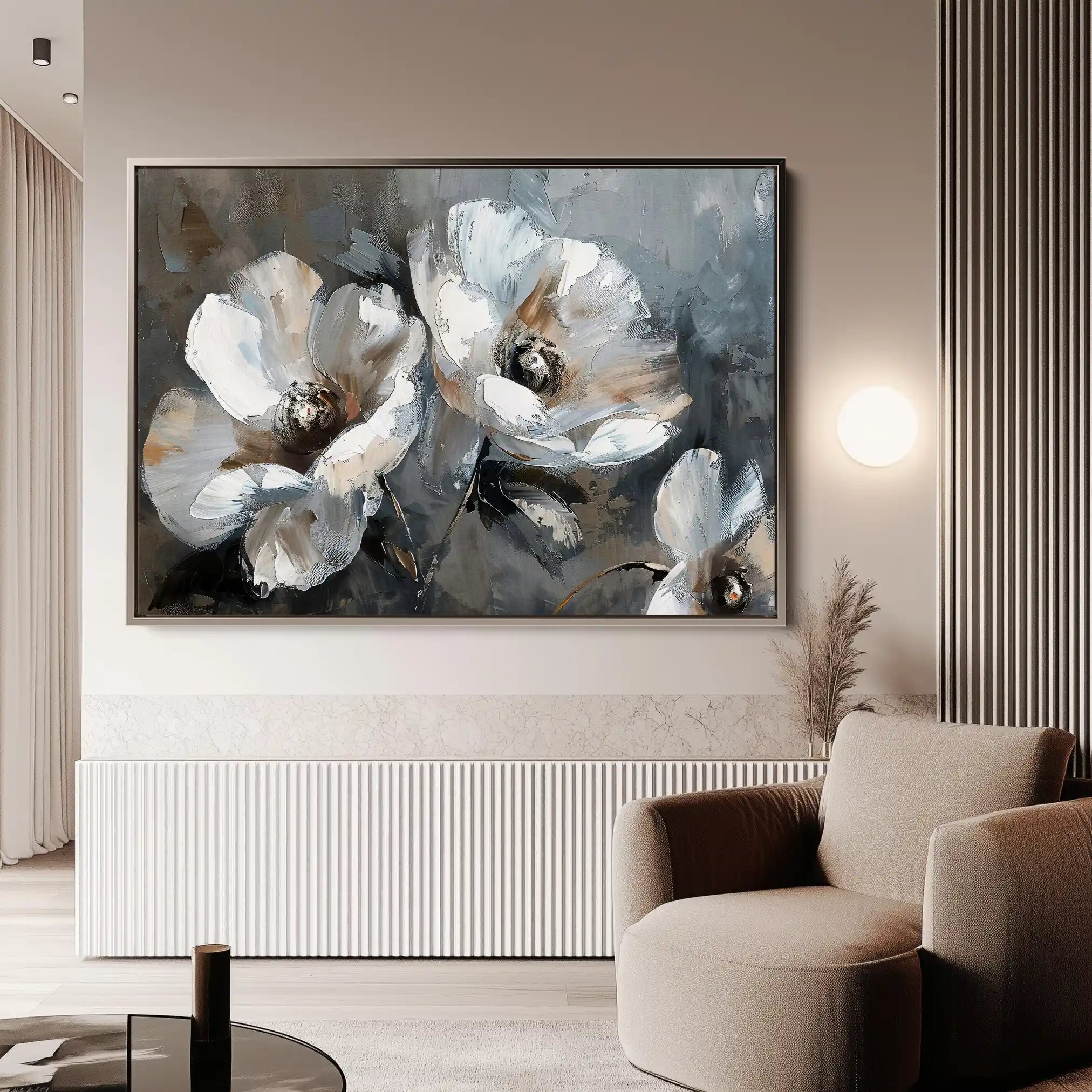 Floral 218 Canvas Art 60 x 40 cm / Black