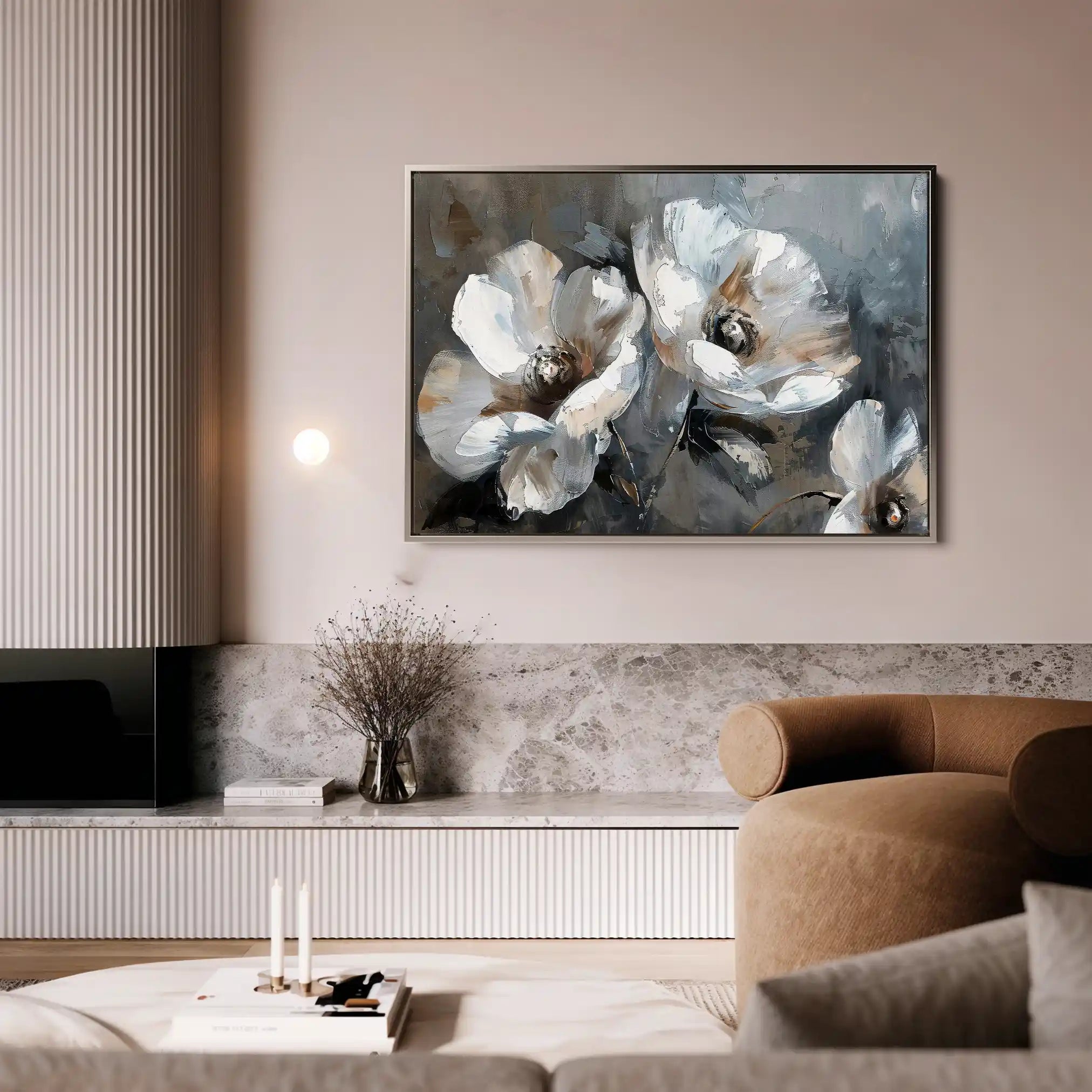 Floral 218 Canvas Art 60 x 40 cm / Black