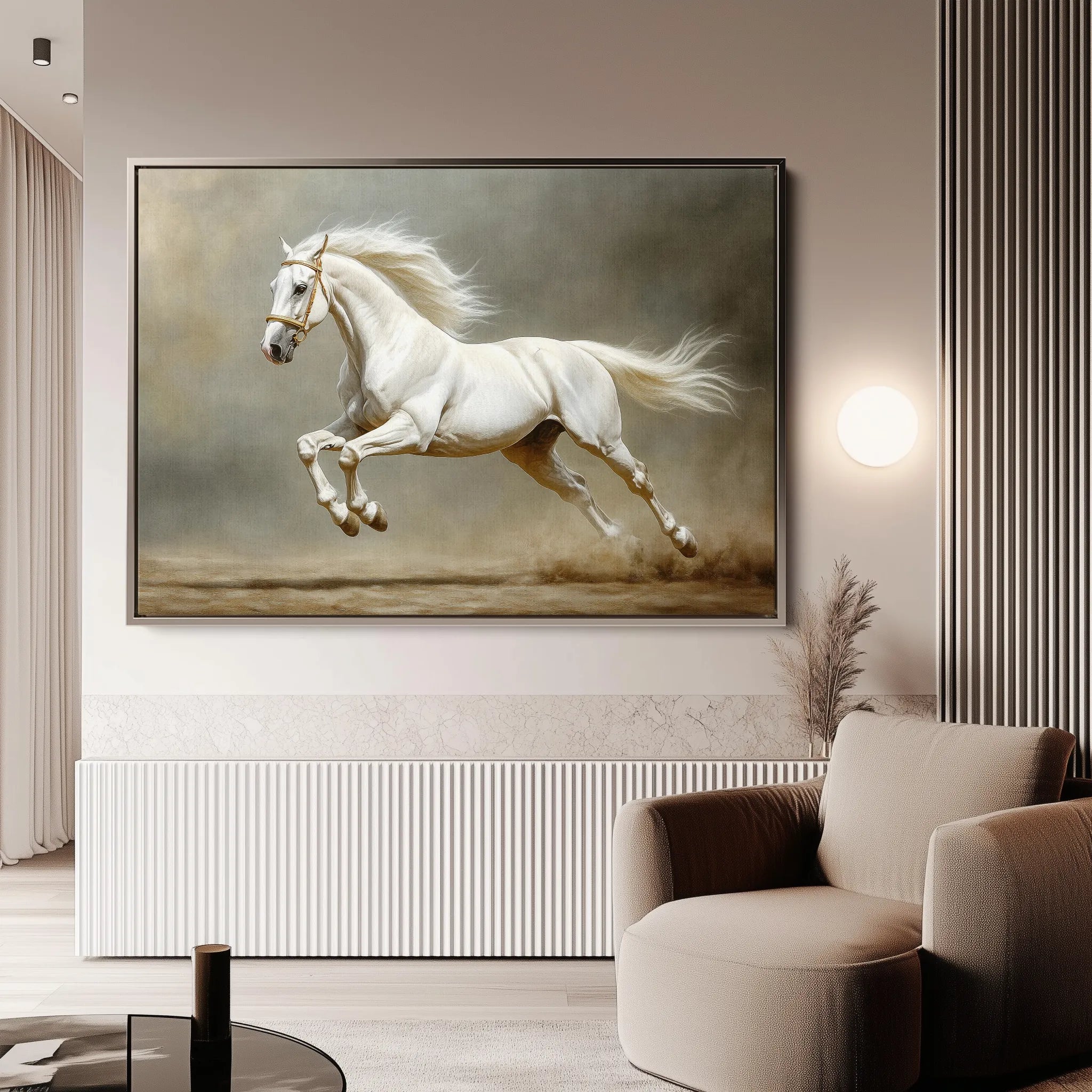 Horses 218 Canvas Art 18" x 24" / 45 x 60 cm / Black