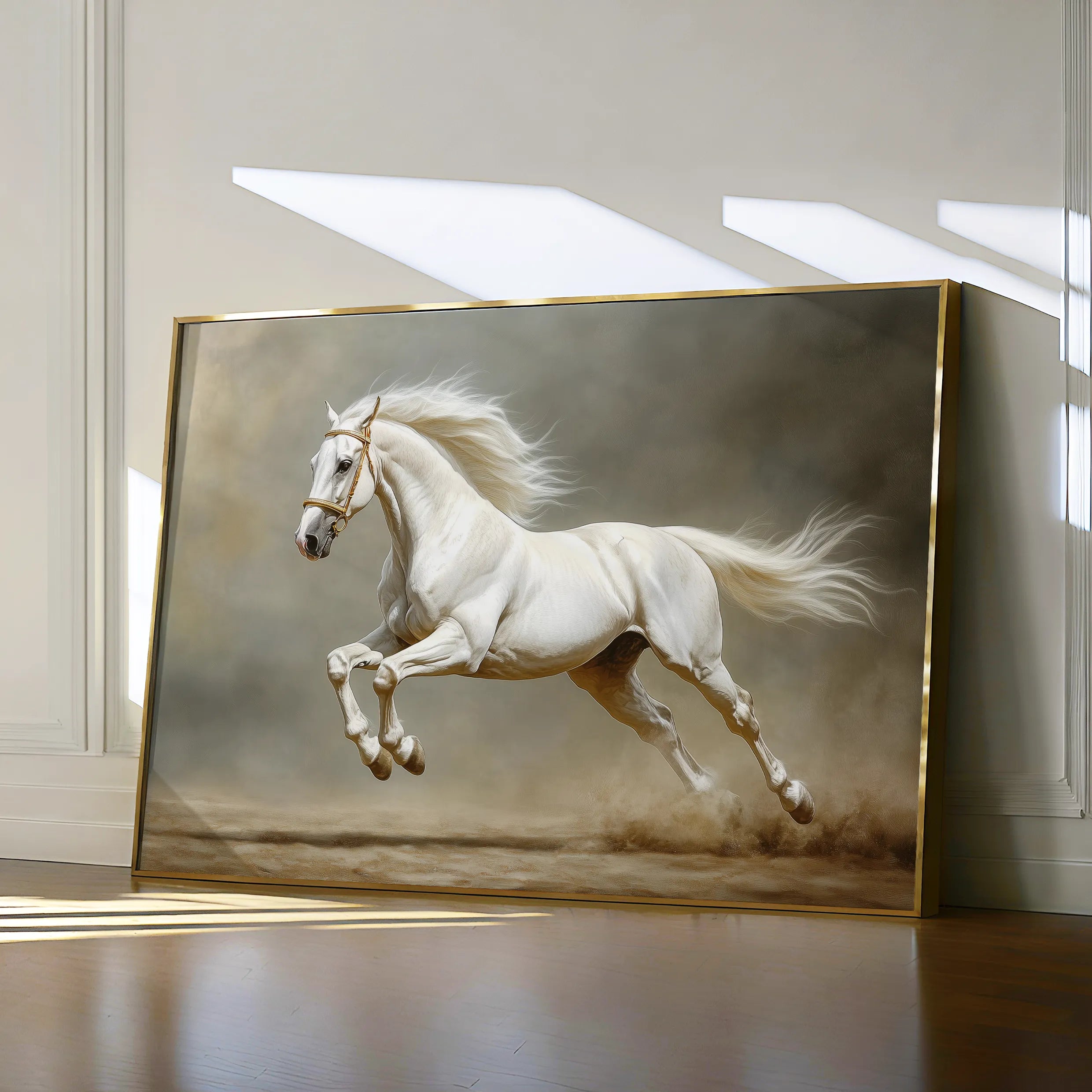 Horses 218 Canvas Art 18" x 24" / 45 x 60 cm / Black