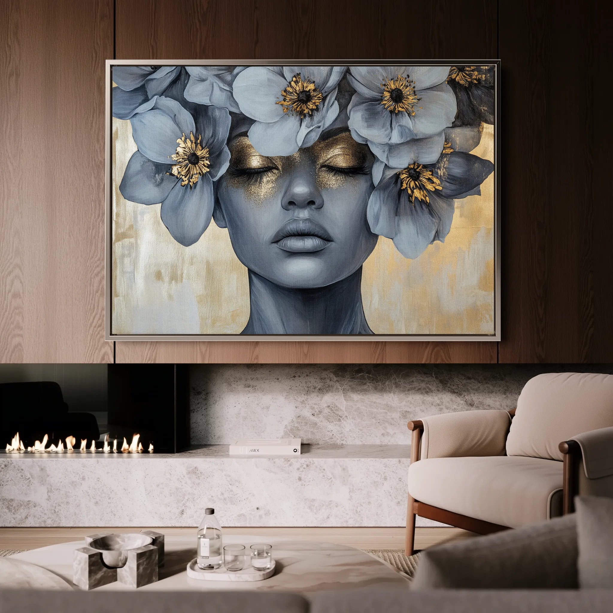 Portrait 218 Canvas Art 18" x 24" / 45 x 60 cm / Black