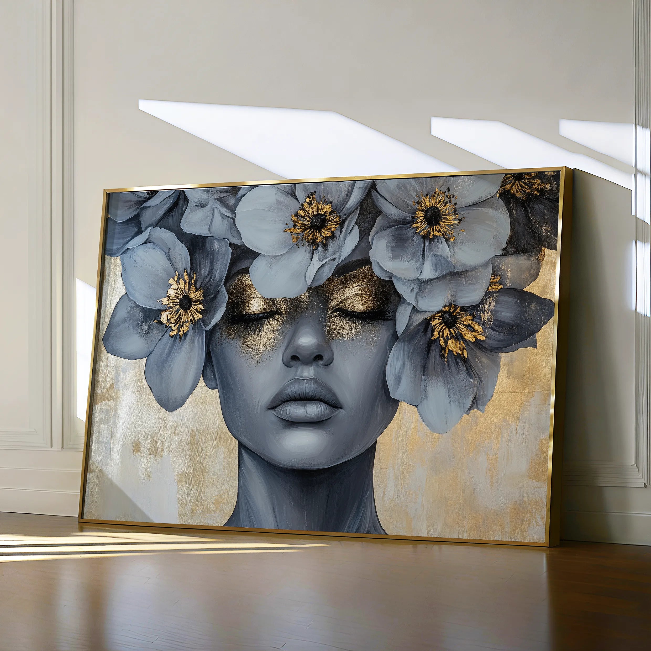 Portrait 218 Canvas Art 18" x 24" / 45 x 60 cm / Black
