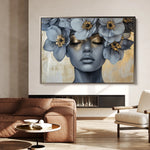 Portrait 218 Canvas Art 18" x 24" / 45 x 60 cm / Black