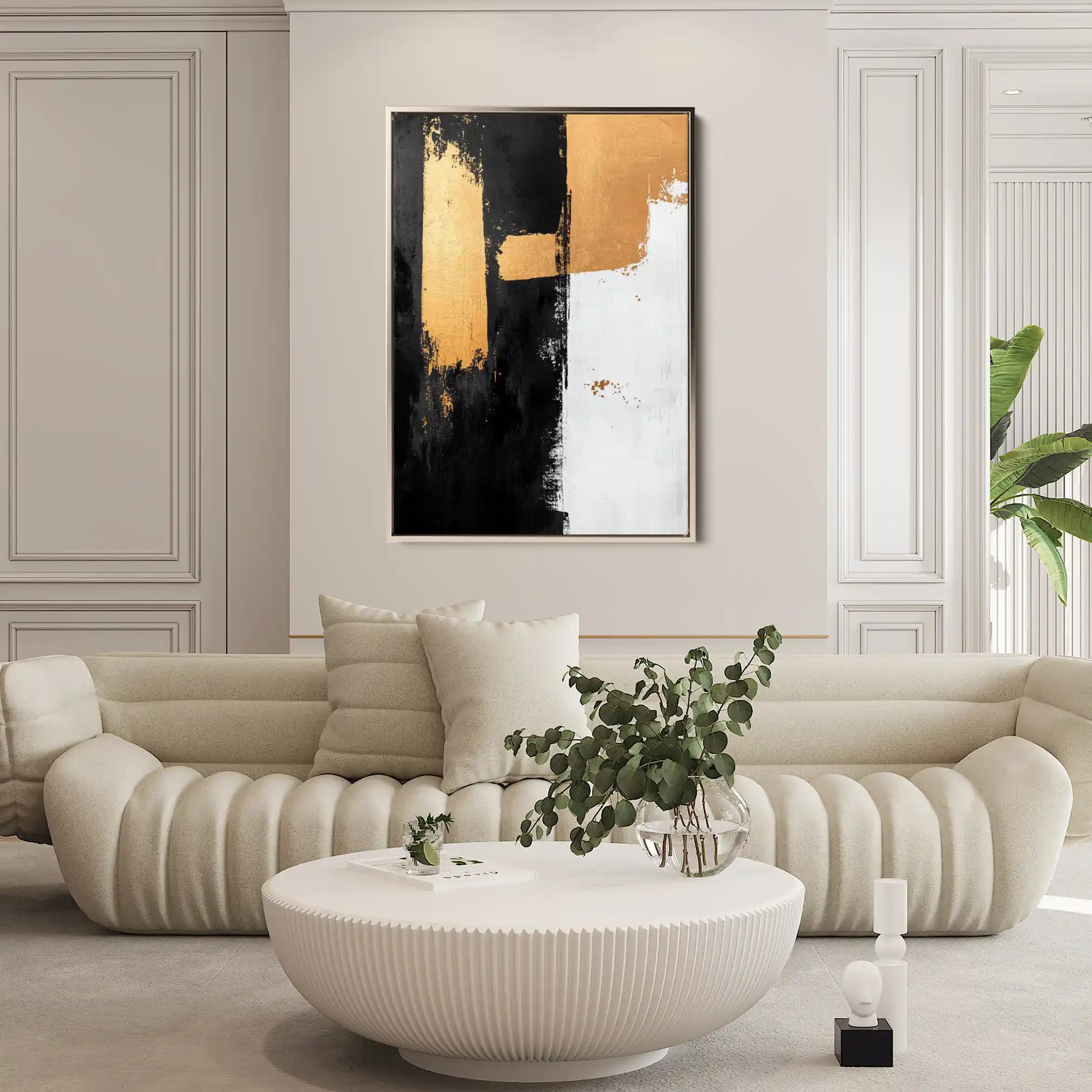 Abstract 2188 Canvas Art 18" x 24" / 45 x 60 cm / Black