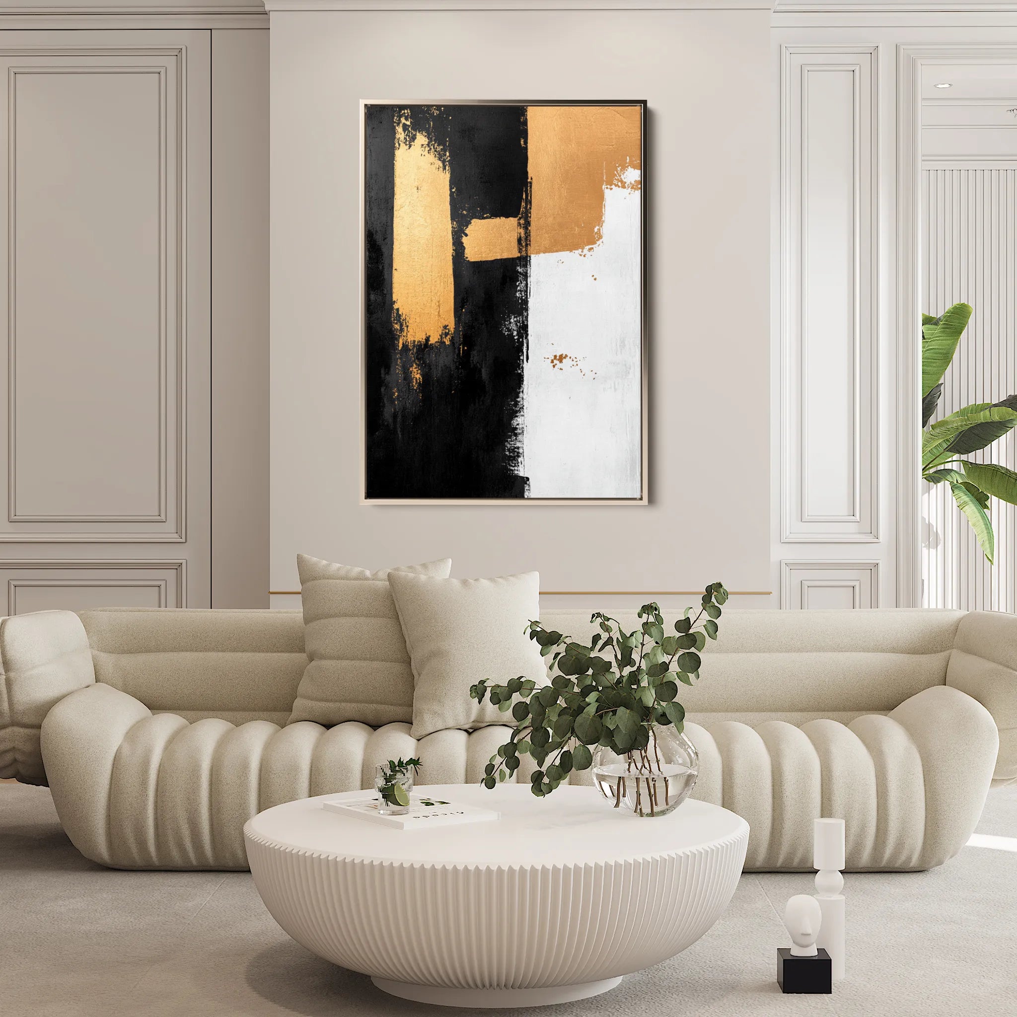 Abstract 2188 Canvas Art 18" x 24" / 45 x 60 cm / Black