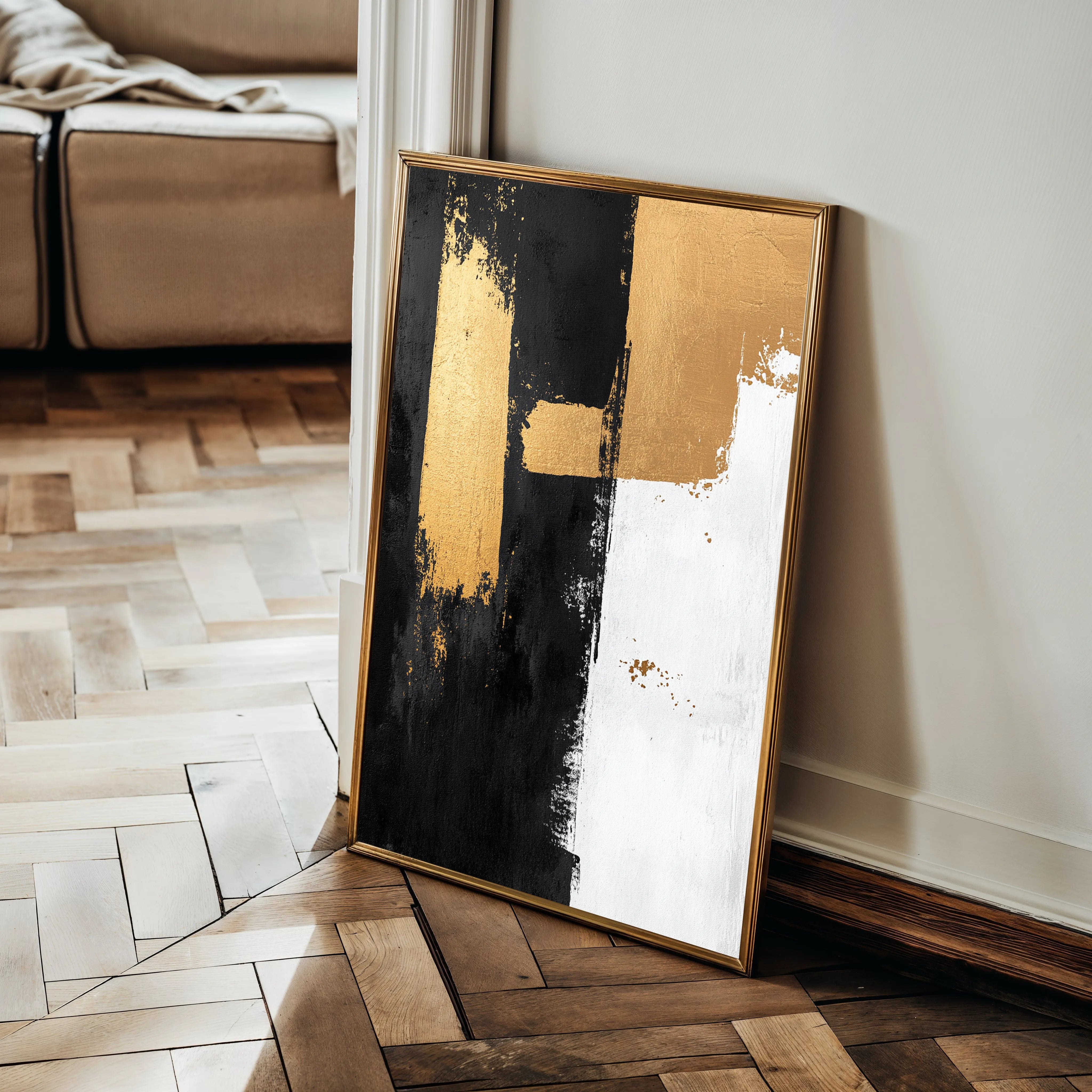 Abstract 2188 Canvas Art 18" x 24" / 45 x 60 cm / Black