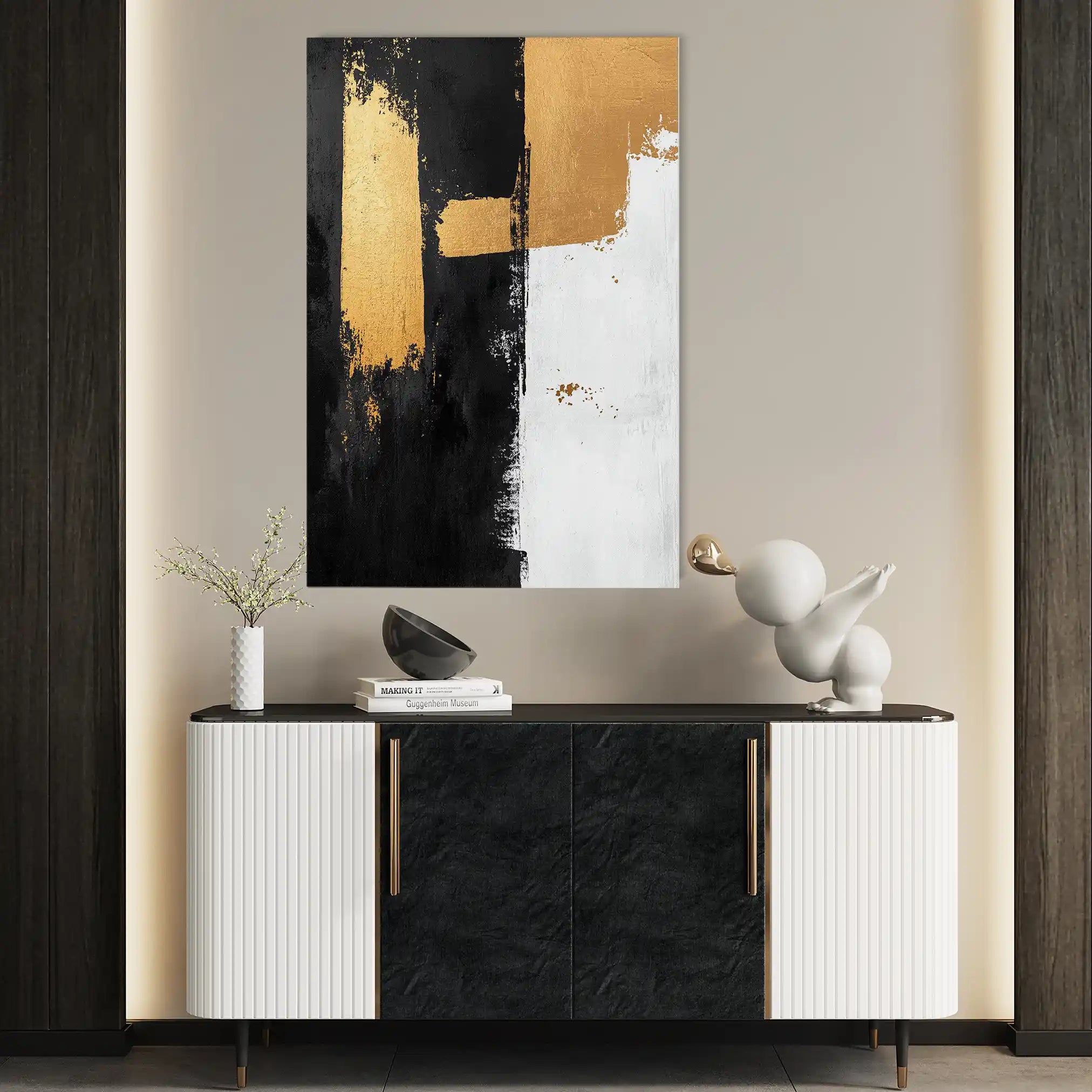 Abstract 2188 Canvas Art 18" x 24" / 45 x 60 cm / Black