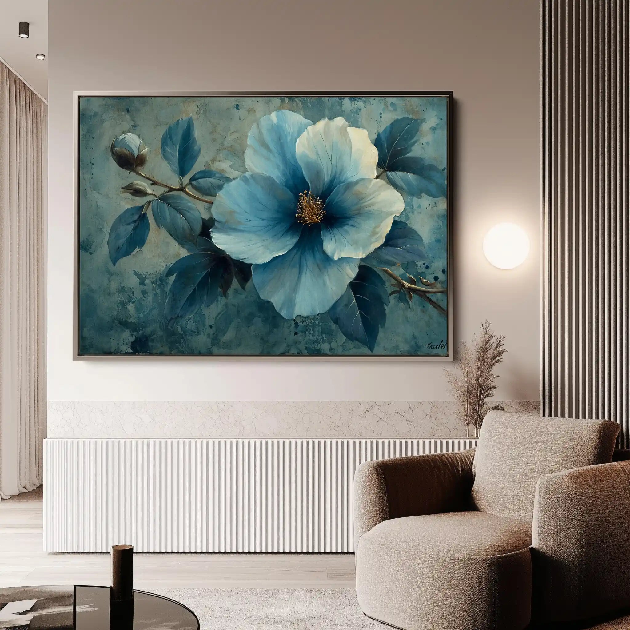 Floral 219 Canvas Art 60 x 40 cm / Black