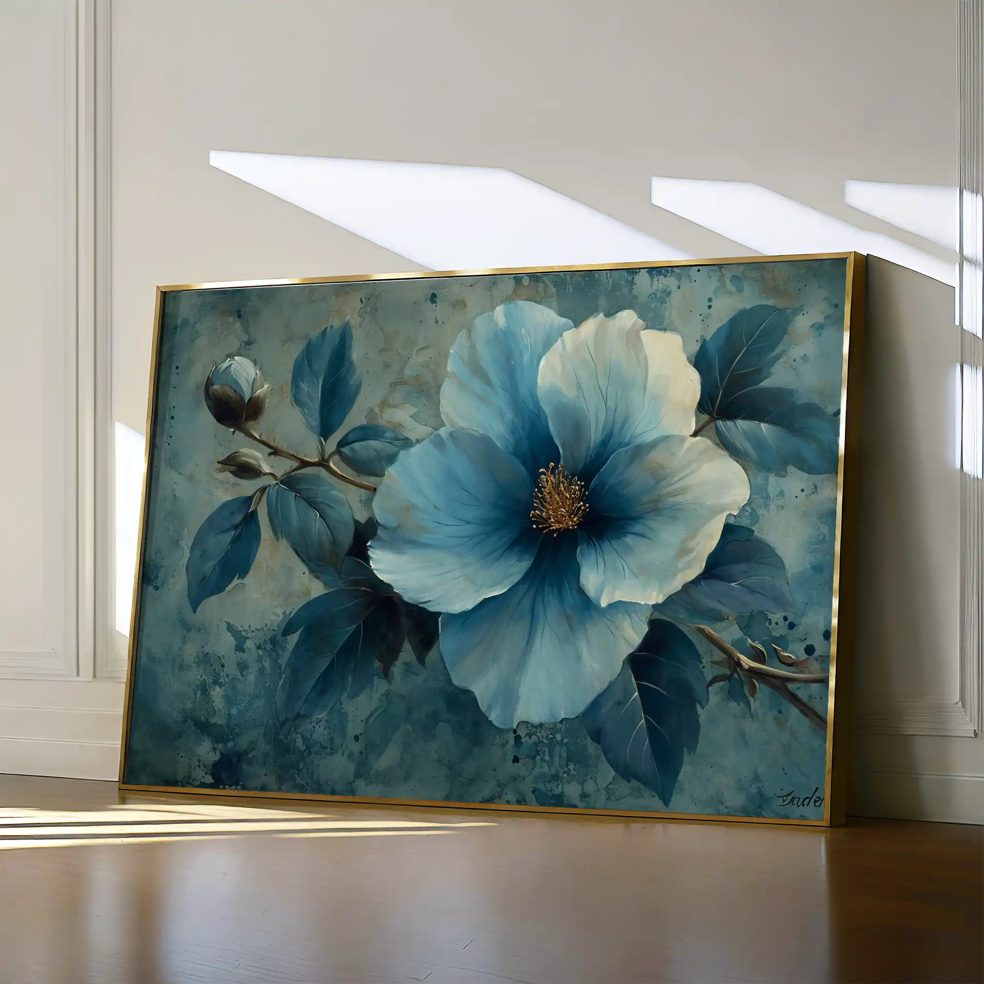Floral 219 Canvas Art 60 x 40 cm / Black
