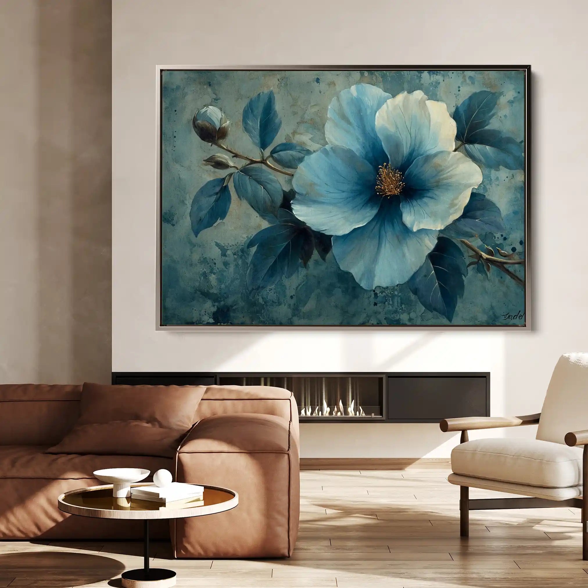 Floral 219 Canvas Art 60 x 40 cm / Black
