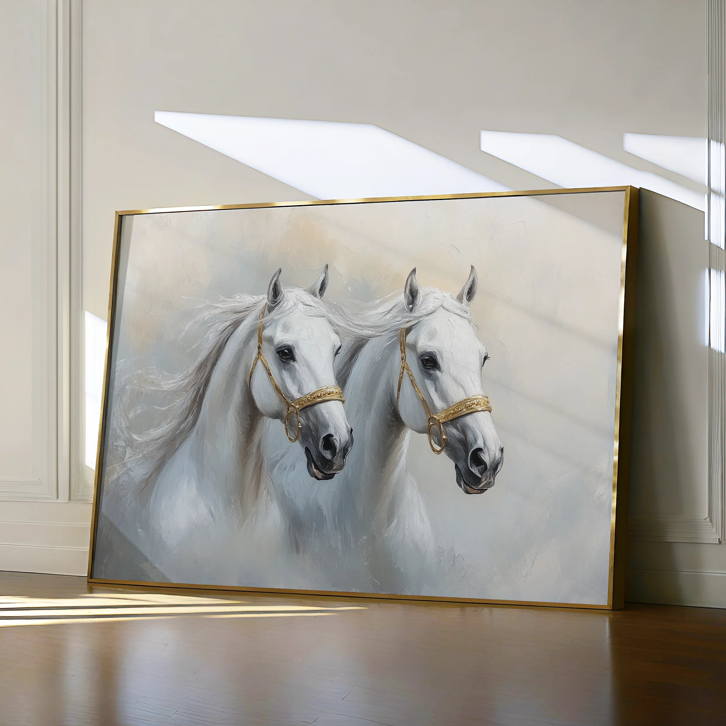 Horses 219 Canvas Art 18" x 24" / 45 x 60 cm / Black