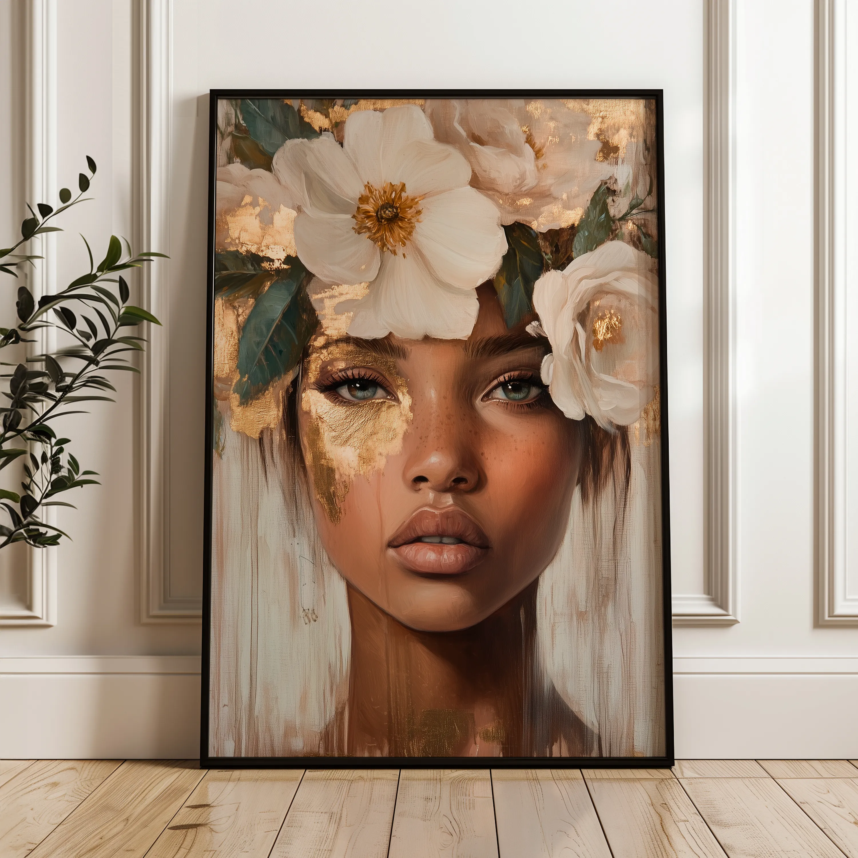 Portrait 219 Canvas Art 18" x 24" / 45 x 60 cm / Black