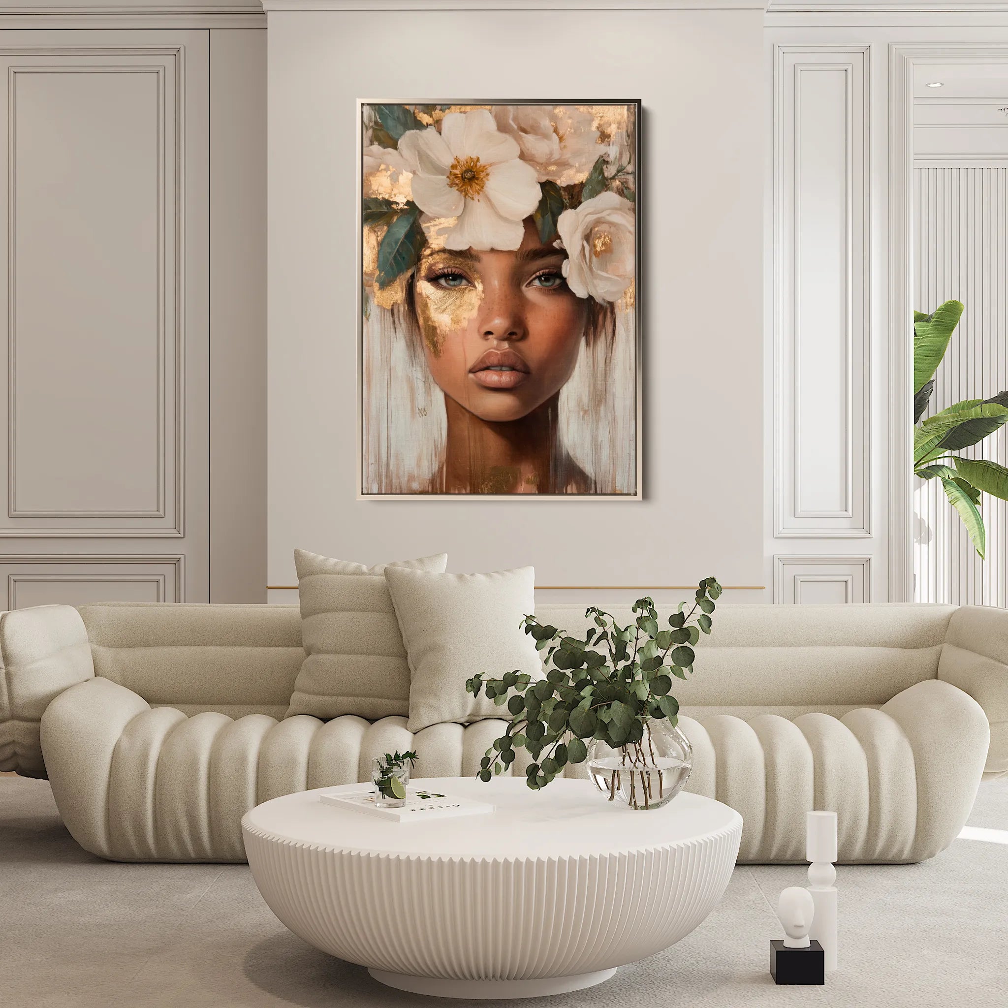 Portrait 219 Canvas Art 18" x 24" / 45 x 60 cm / Black