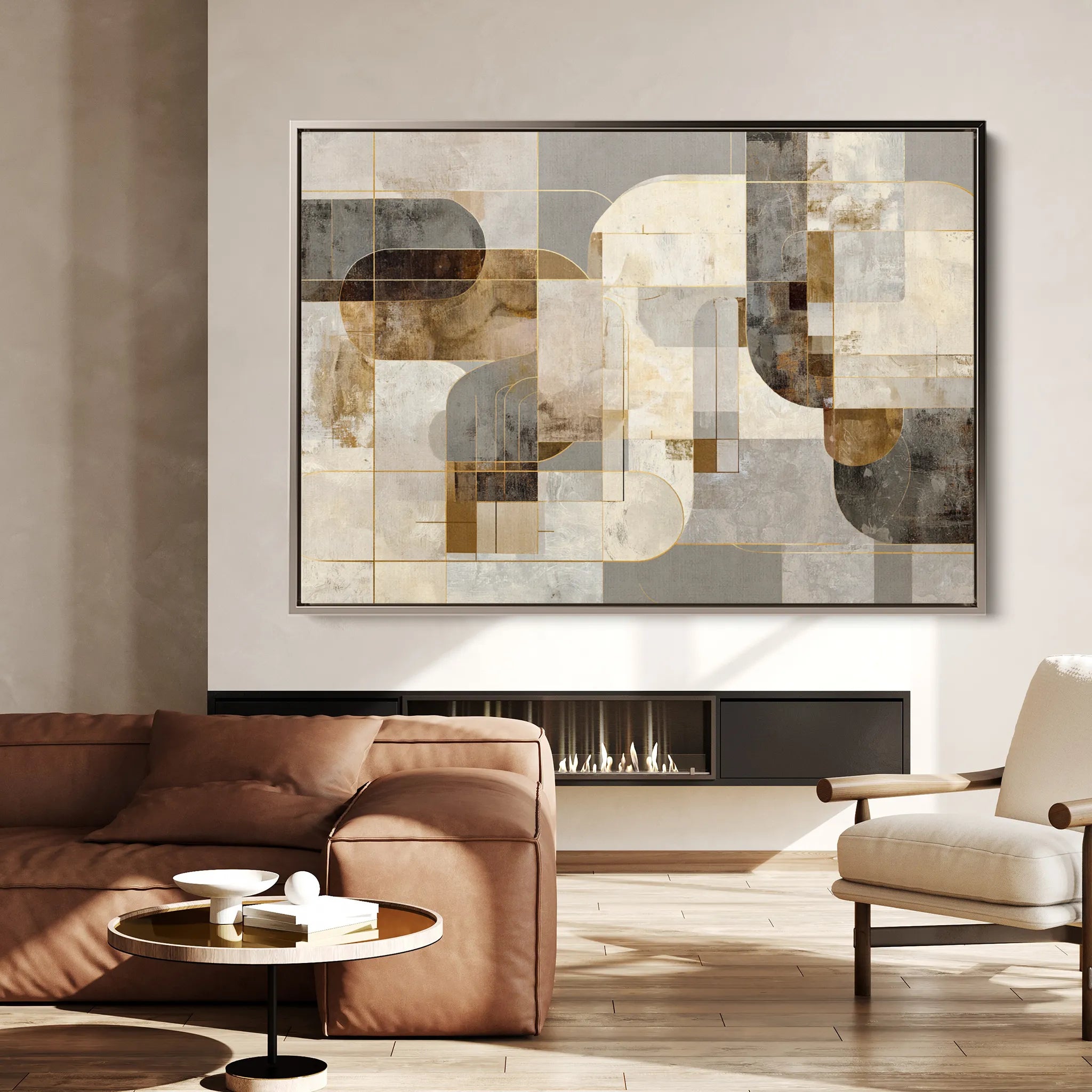Abstract 2190 Canvas Art 18" x 24" / 45 x 60 cm / Black