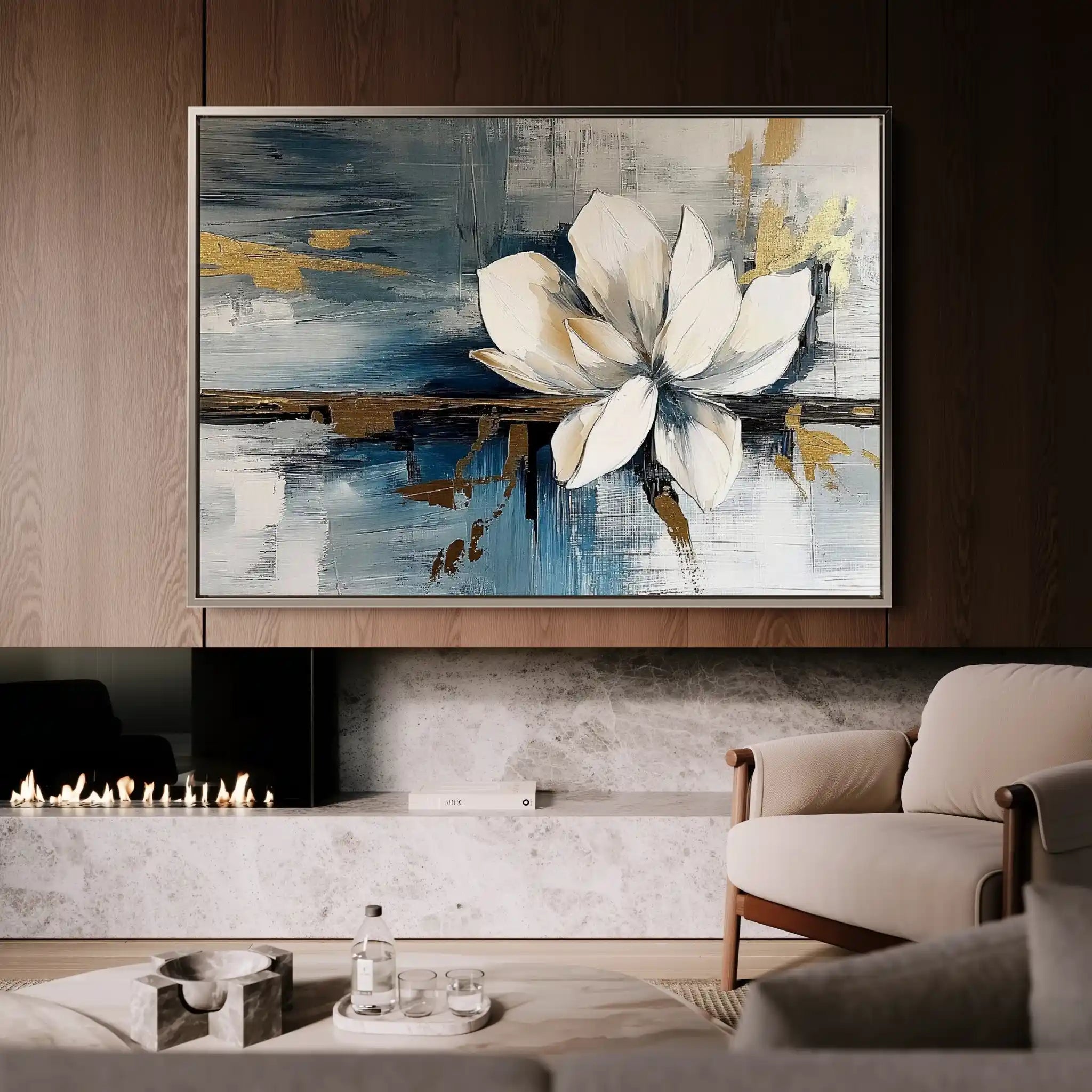 Floral 220 Canvas Art 60 x 40 cm / Black