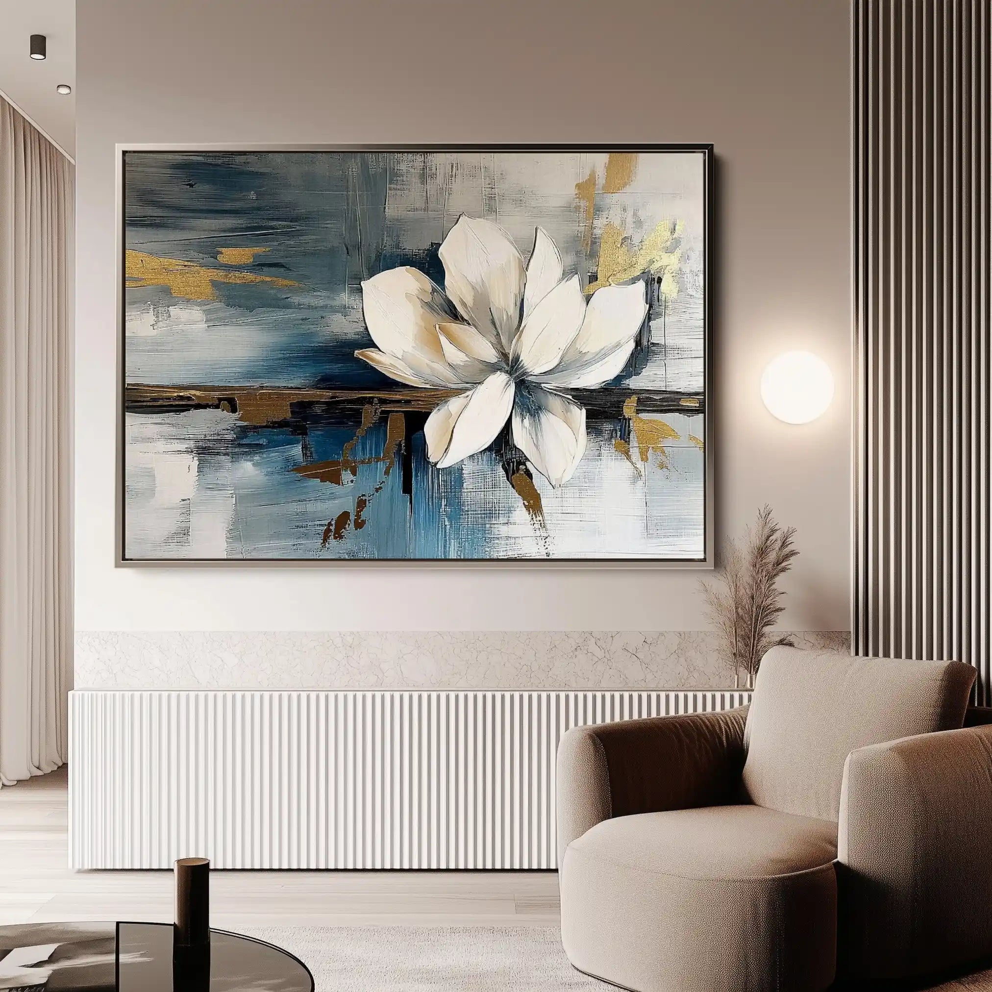 Floral 220 Canvas Art 60 x 40 cm / Black