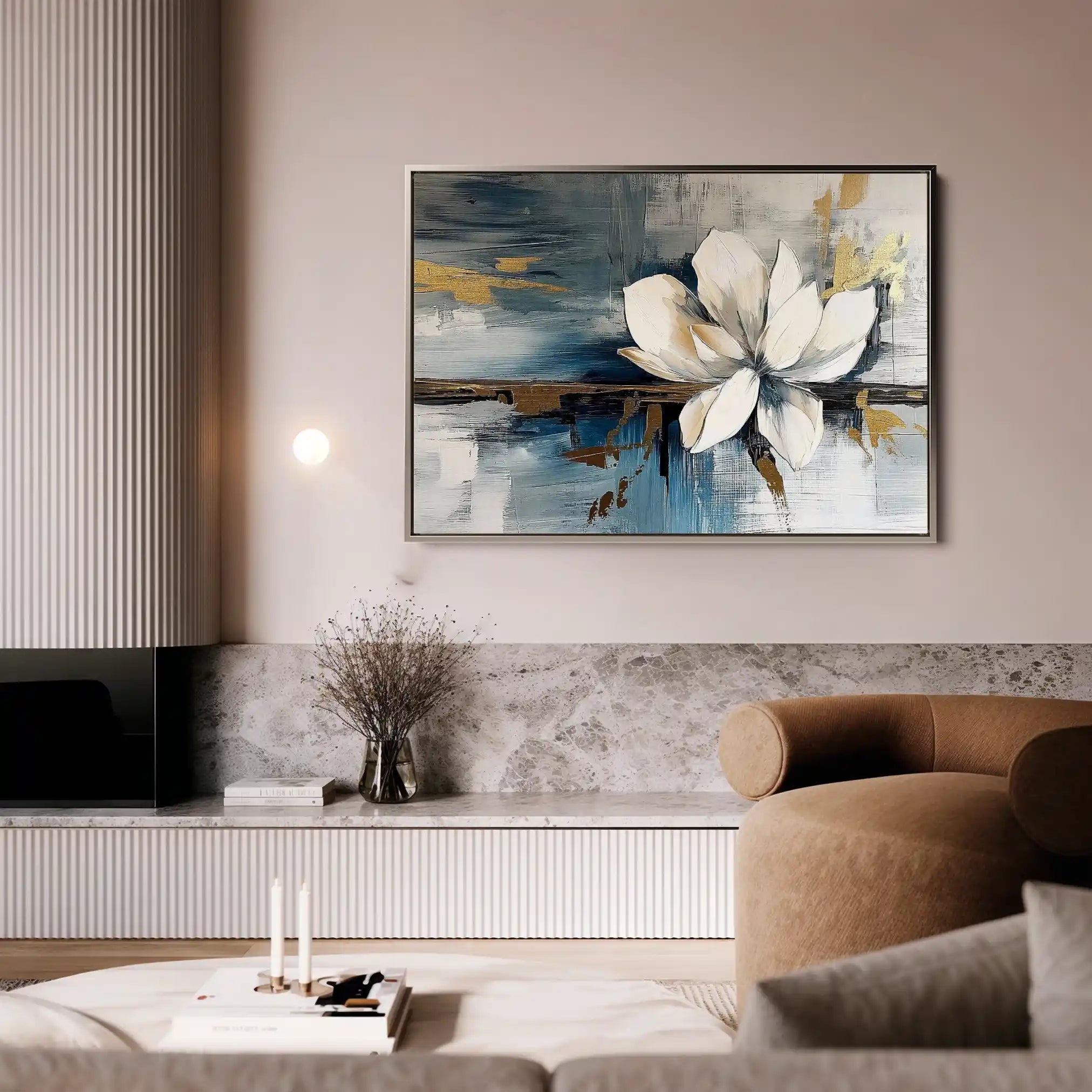 Floral 220 Canvas Art 60 x 40 cm / Black