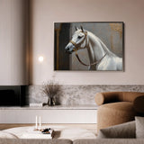 Horses 220 Canvas Art 18" x 24" / 45 x 60 cm / Black