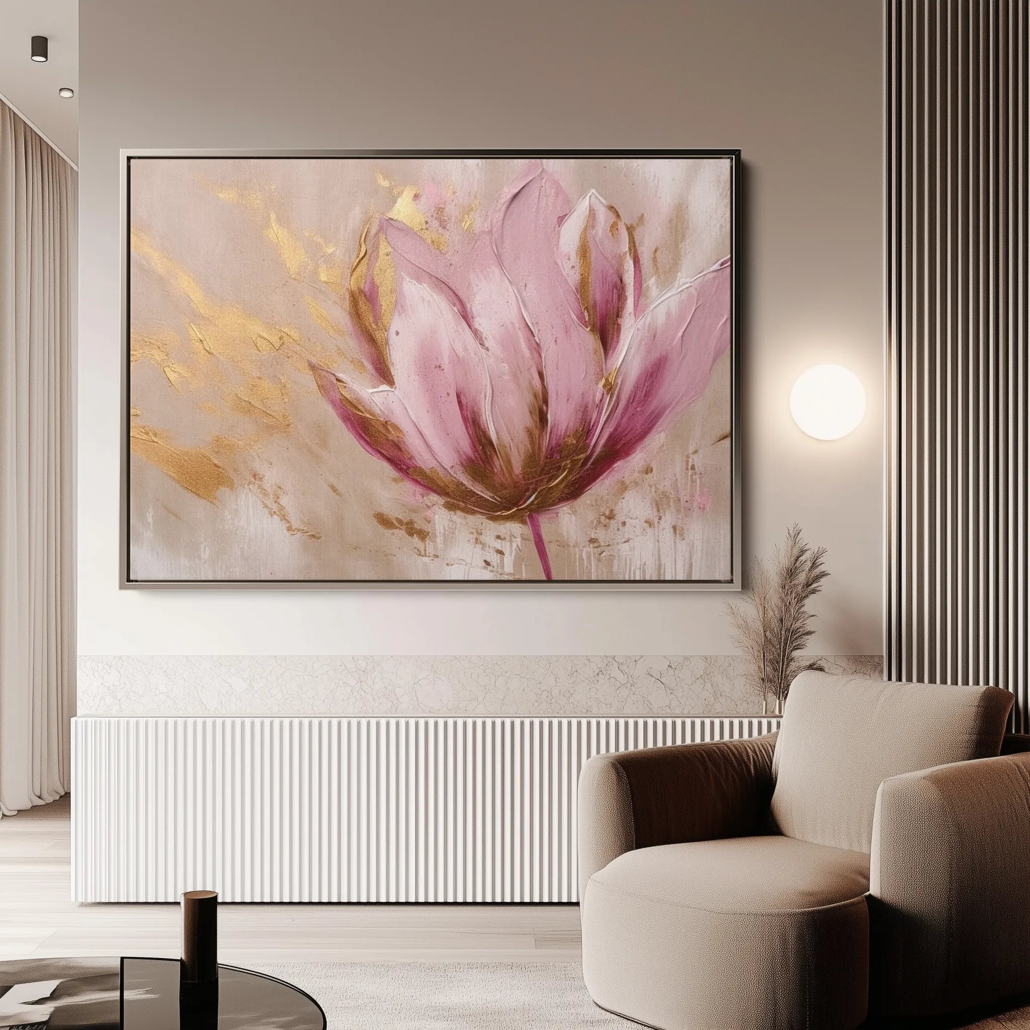 Floral 221 Canvas Art 18" x 24" / 45 x 60 cm / Black