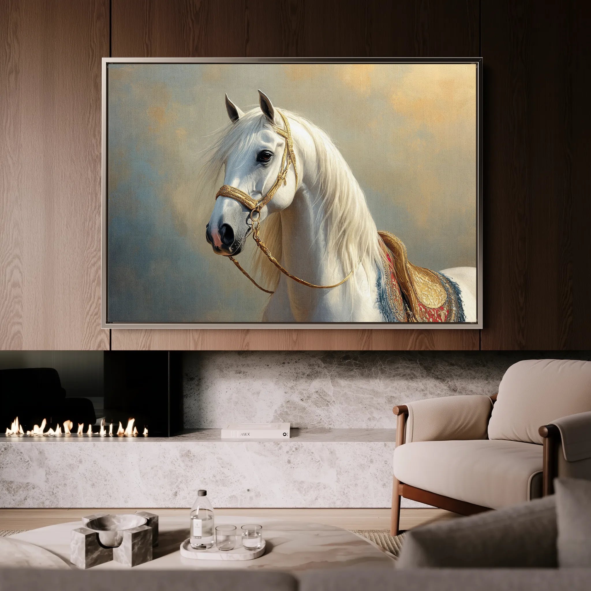 Horses 221 Canvas Art 18" x 24" / 45 x 60 cm / Black