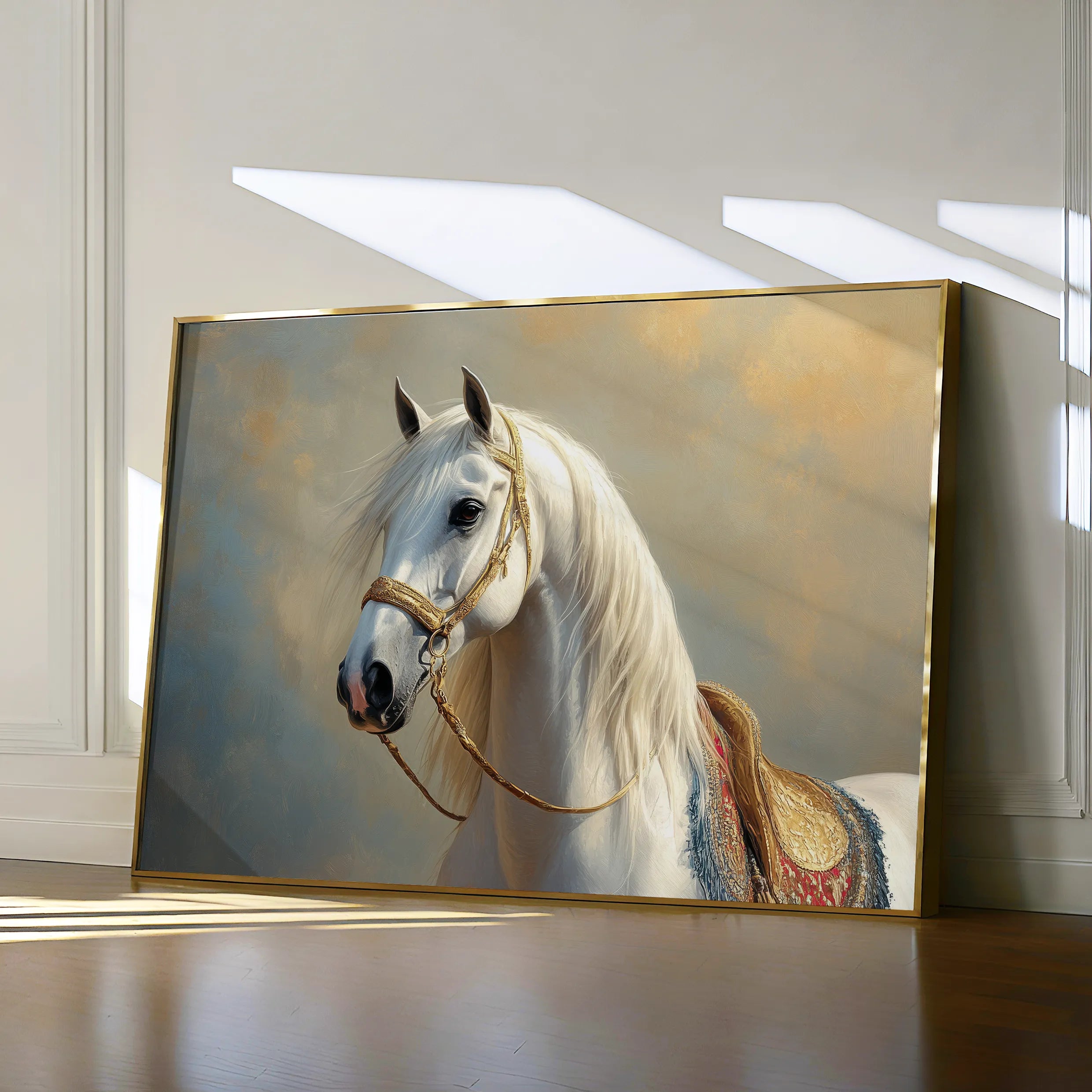 Horses 221 Canvas Art 18" x 24" / 45 x 60 cm / Black