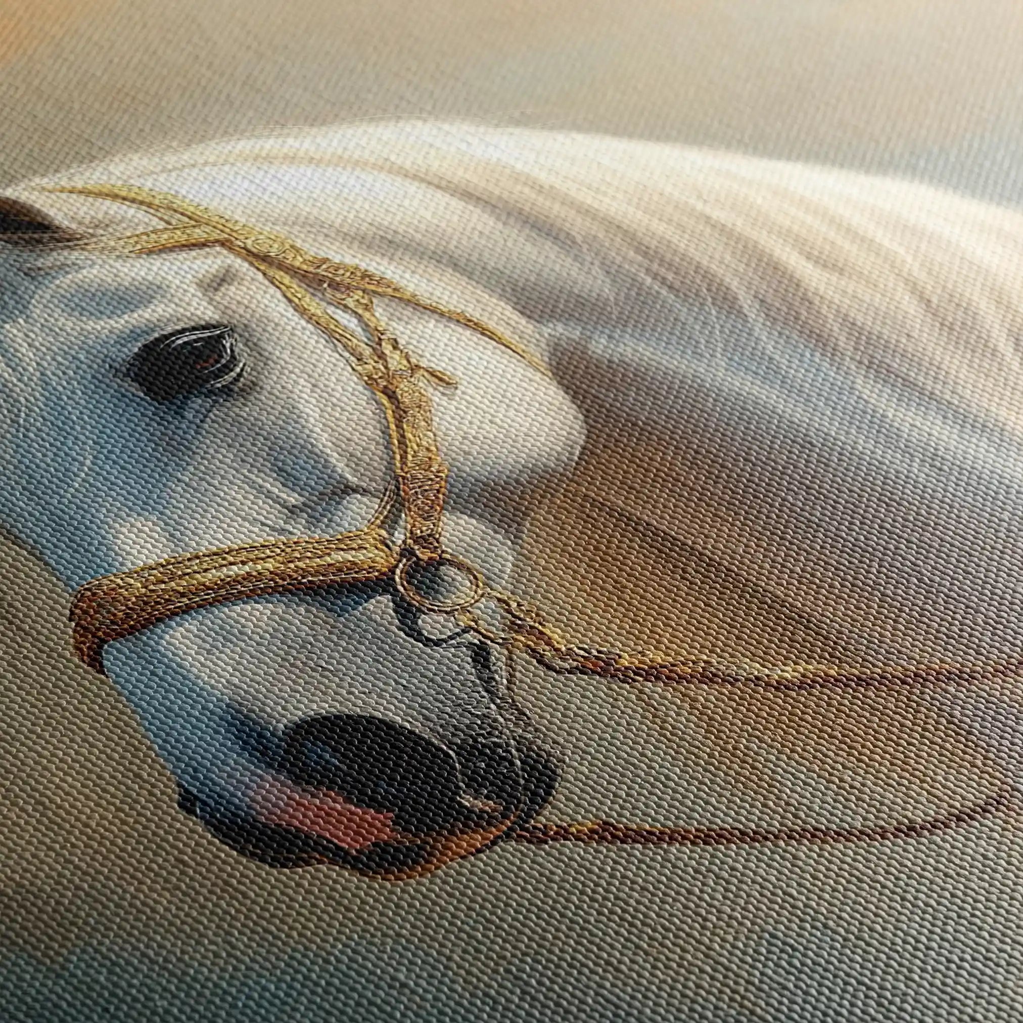 Horses 221 Canvas Art 60 x 40 cm / Black